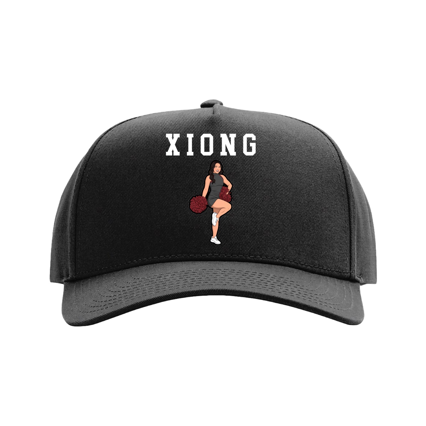 Full Fabric Five-Panel Champ Cap — Shirsey in Black