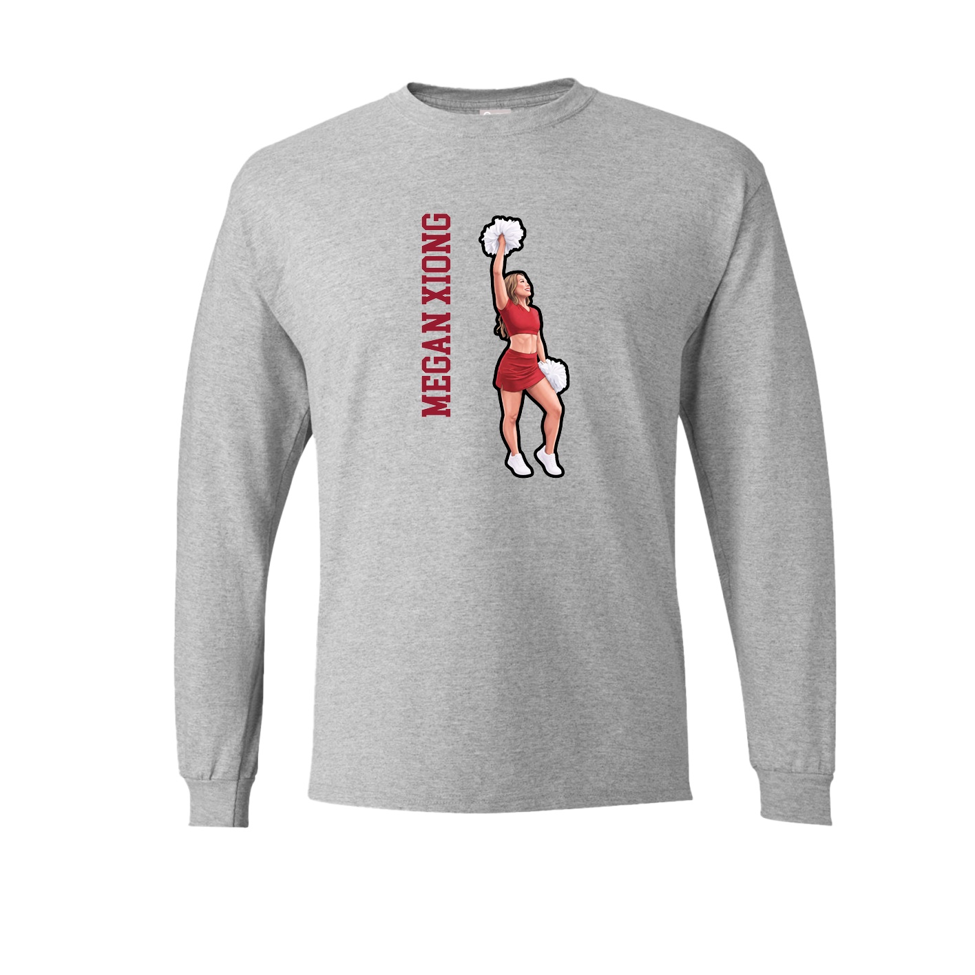 Long Sleeve Tee — Name Vertical in Grey