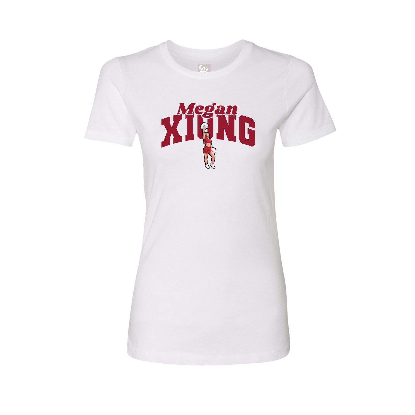 Fitted Women's Tee — Signature Arch in White