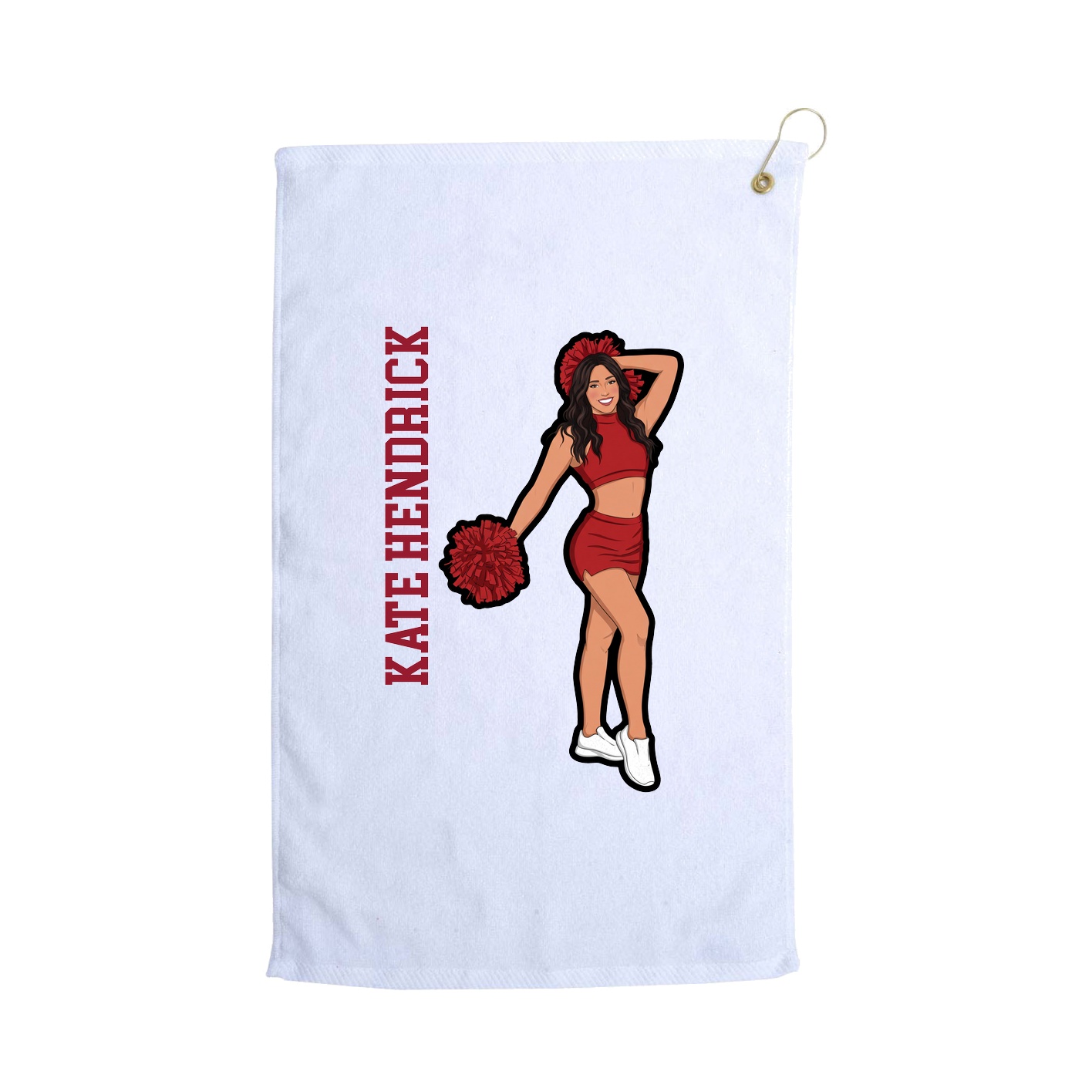 Golf Towel — Name Vertical in White