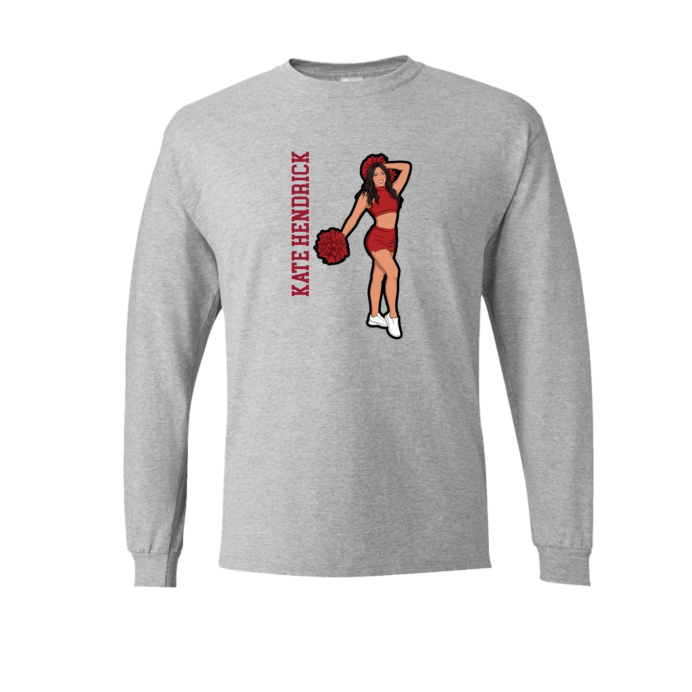 Long Sleeve Tee — Name Vertical in Grey