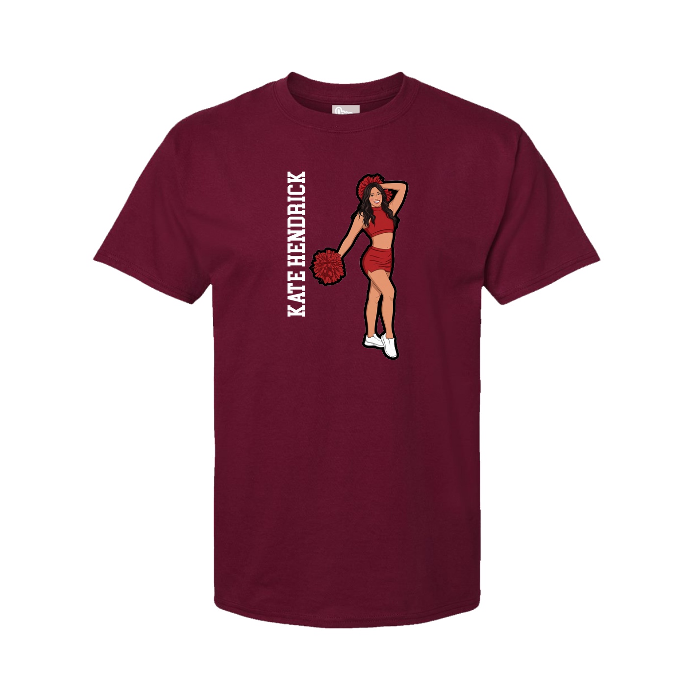Youth Tee — Name Vertical in Cardinal