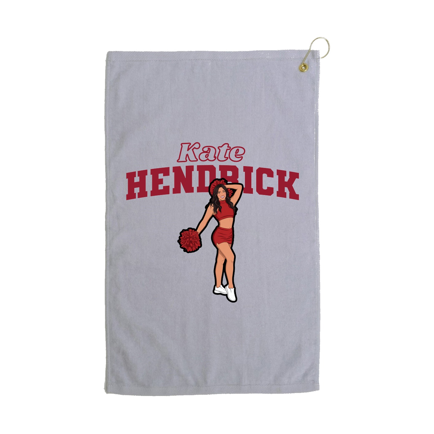 Golf Towel — Name Arch in Grey