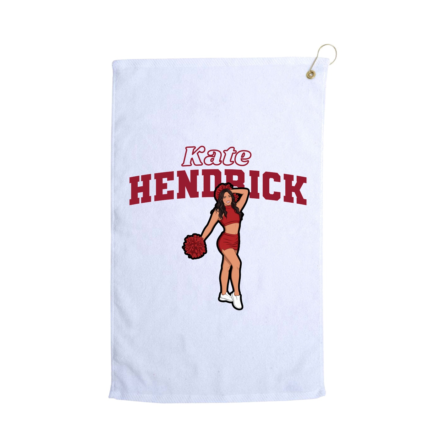 Golf Towel — Name Arch in White