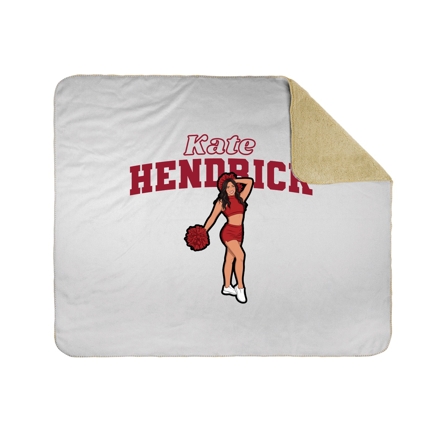 Throw Blanket — Name Arch in White