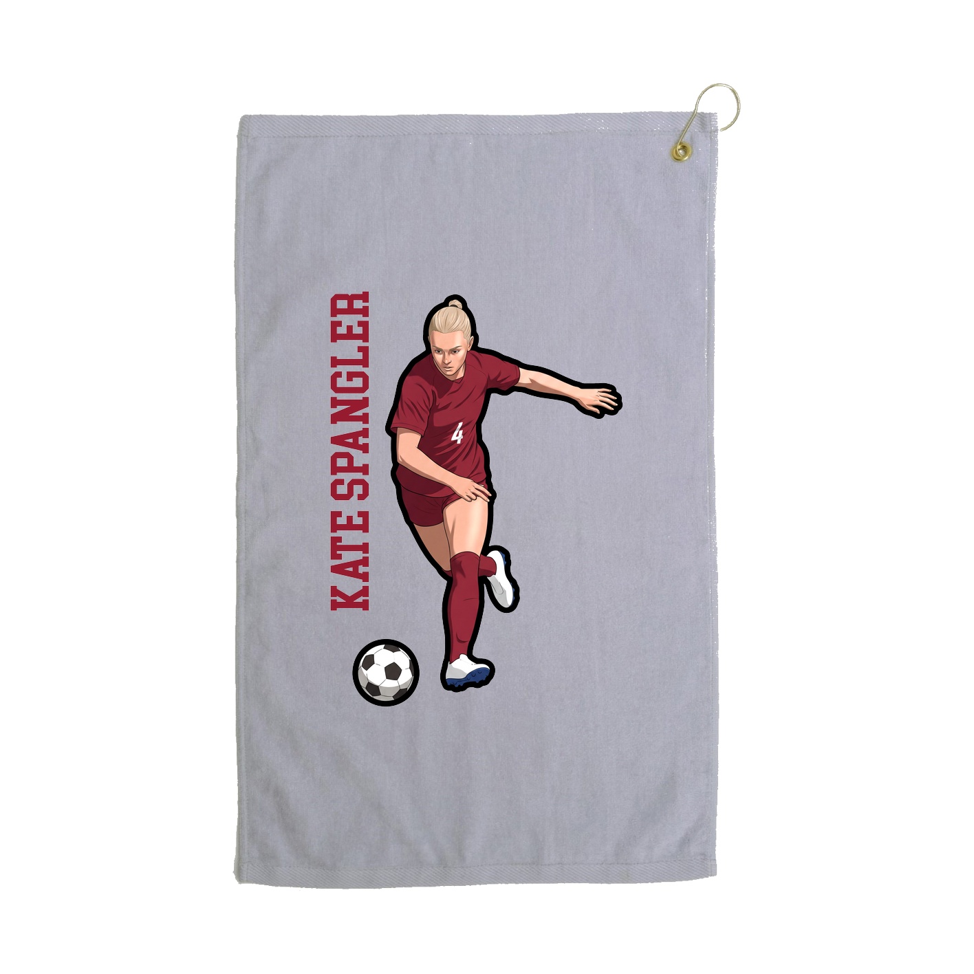 Golf Towel — Name Vertical in Grey