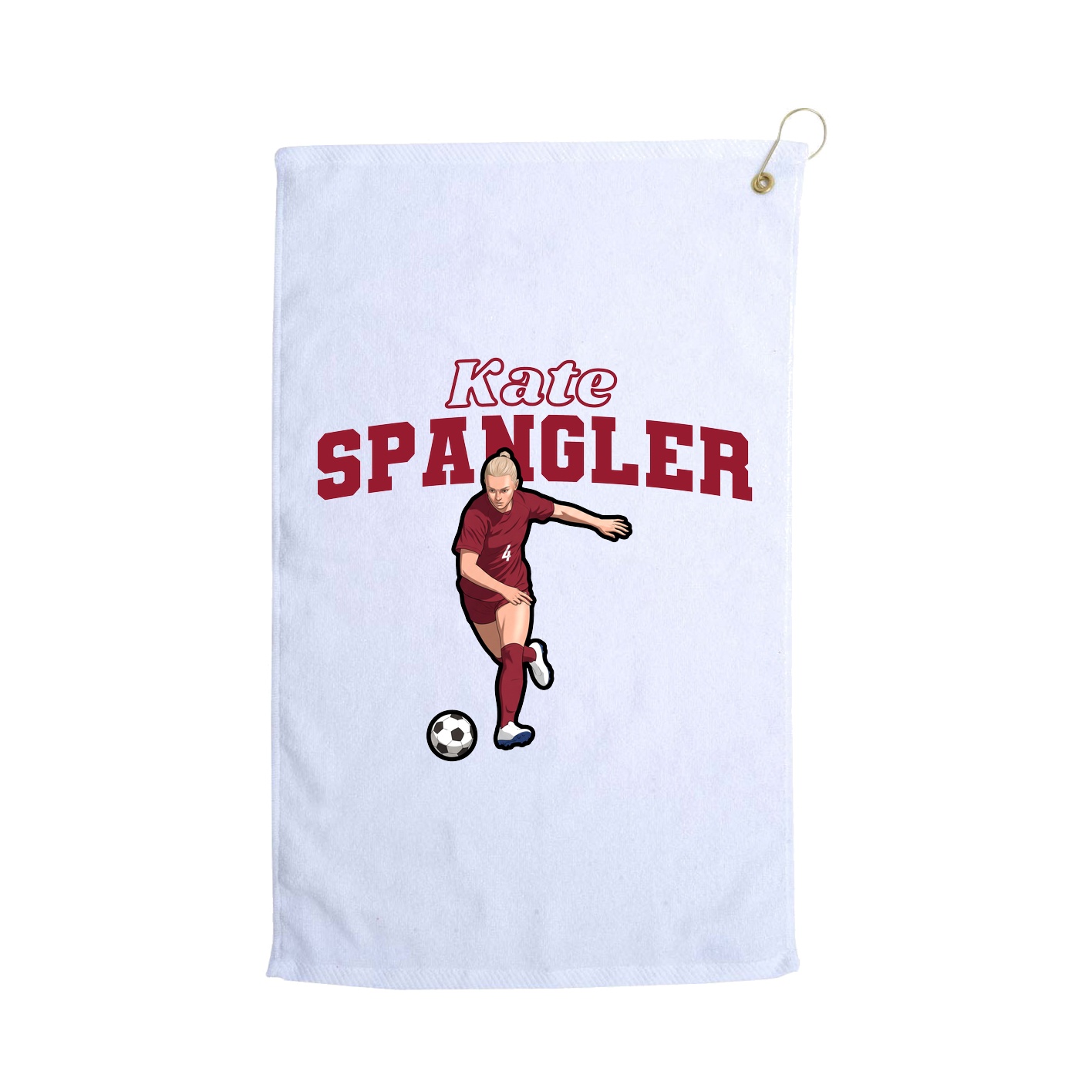 Golf Towel — Name Arch in White