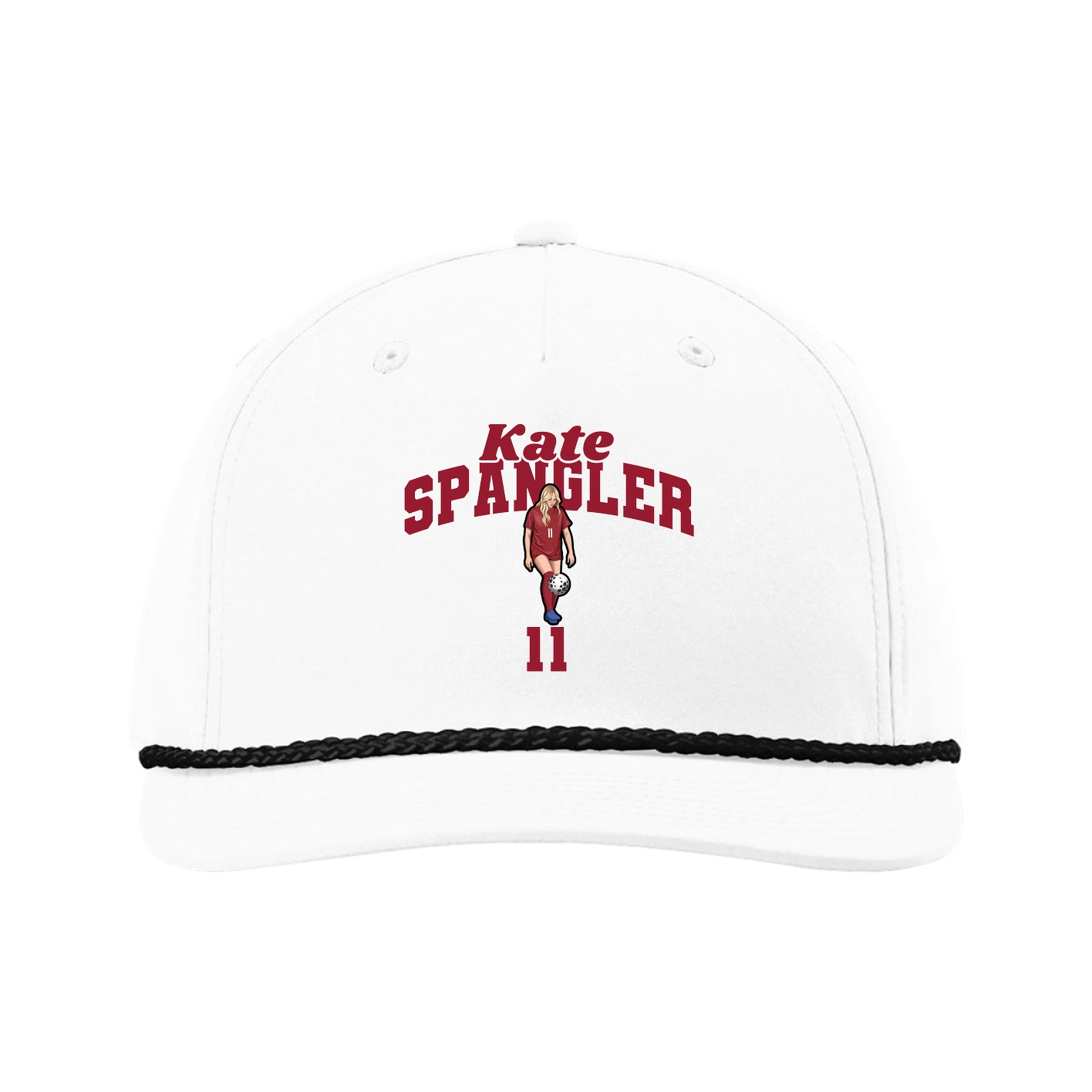 Five-Panel Classic Rope Cap — Signature Arch in White