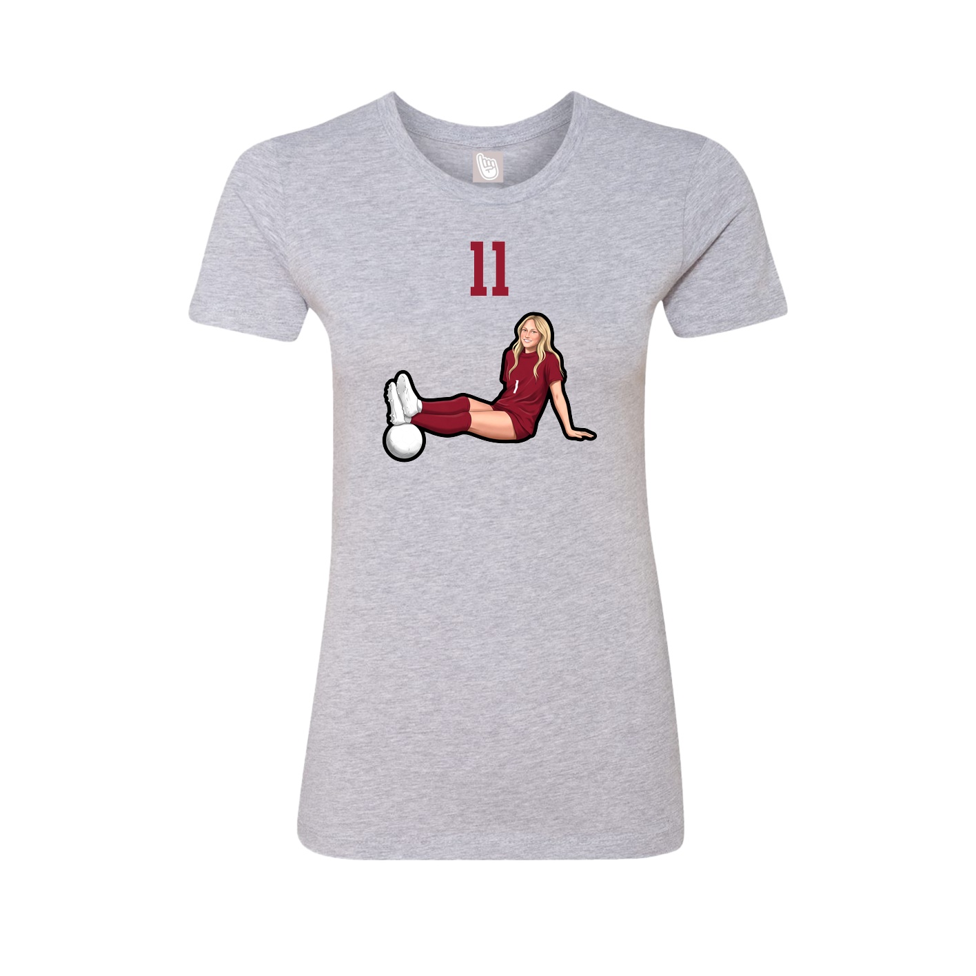 Fitted Women's Tee — Number Top in Grey