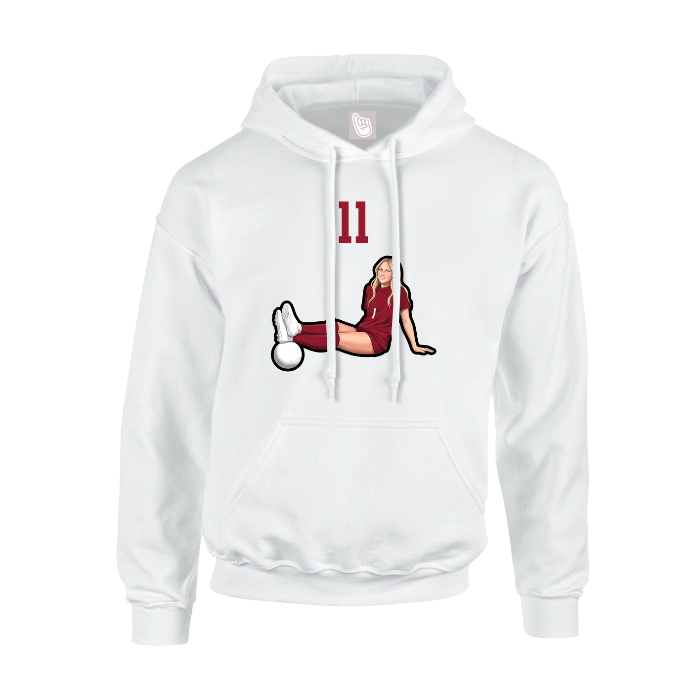 Hoodie — Number Top in White