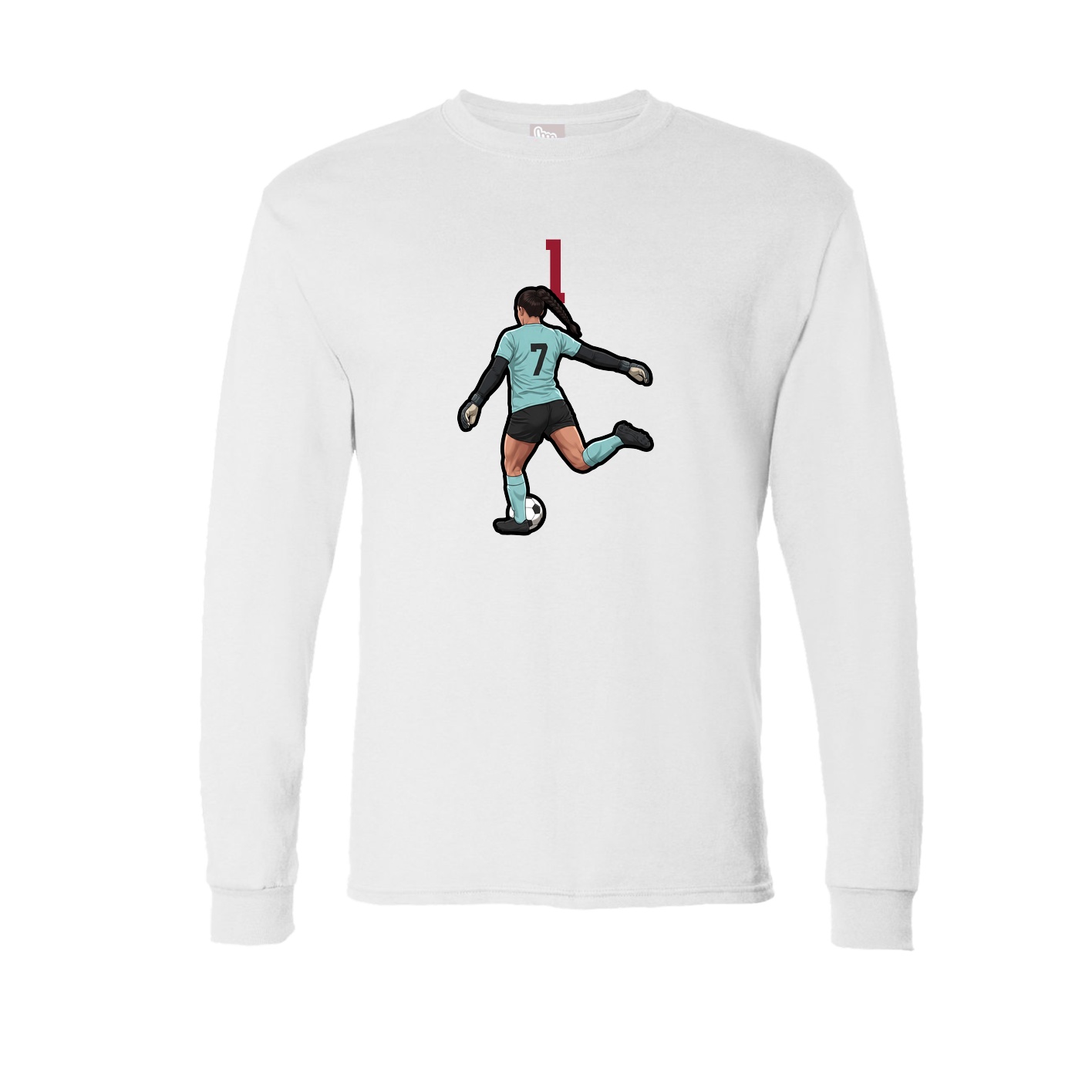 Long Sleeve Tee — Number Top in White