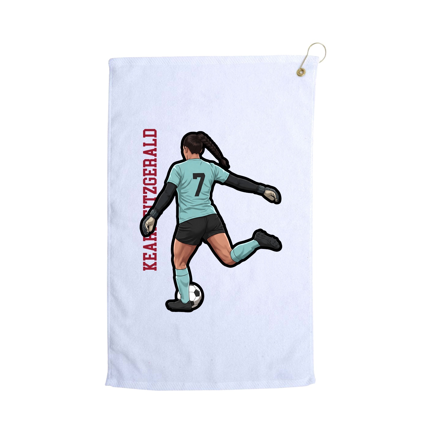 Golf Towel — Name Vertical in White