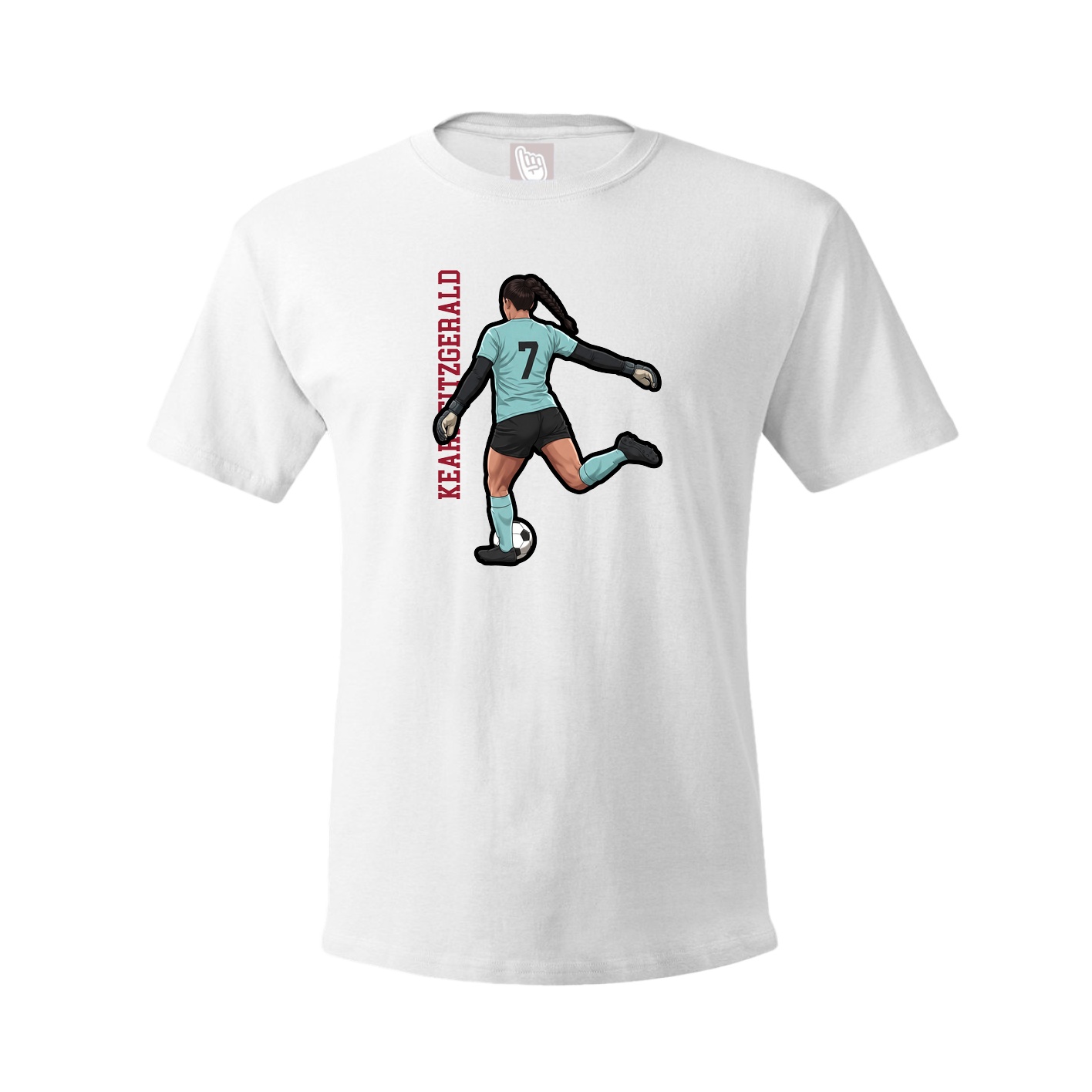 Youth Tee — Name Vertical in White