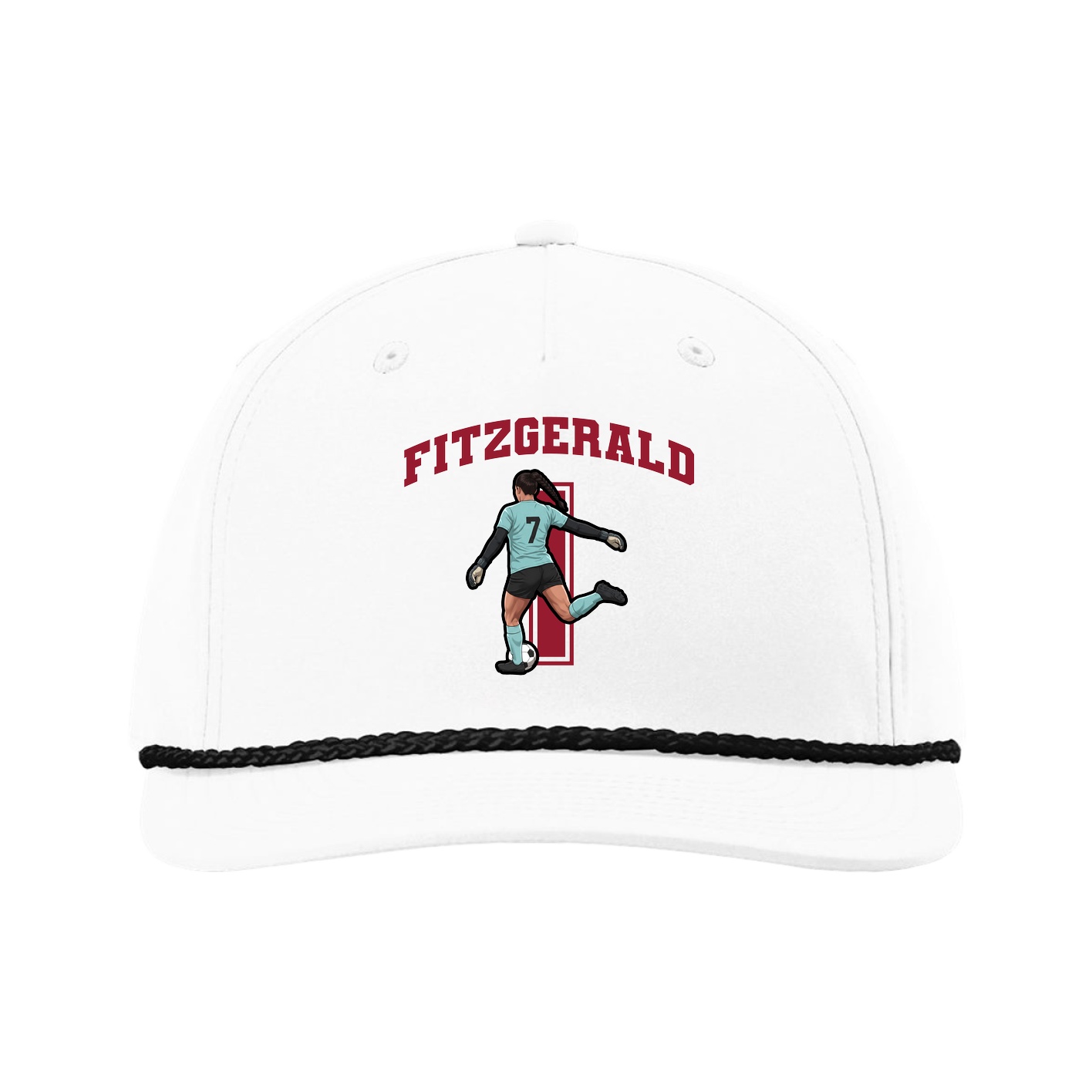 Five-Panel Classic Rope Cap — Number in White