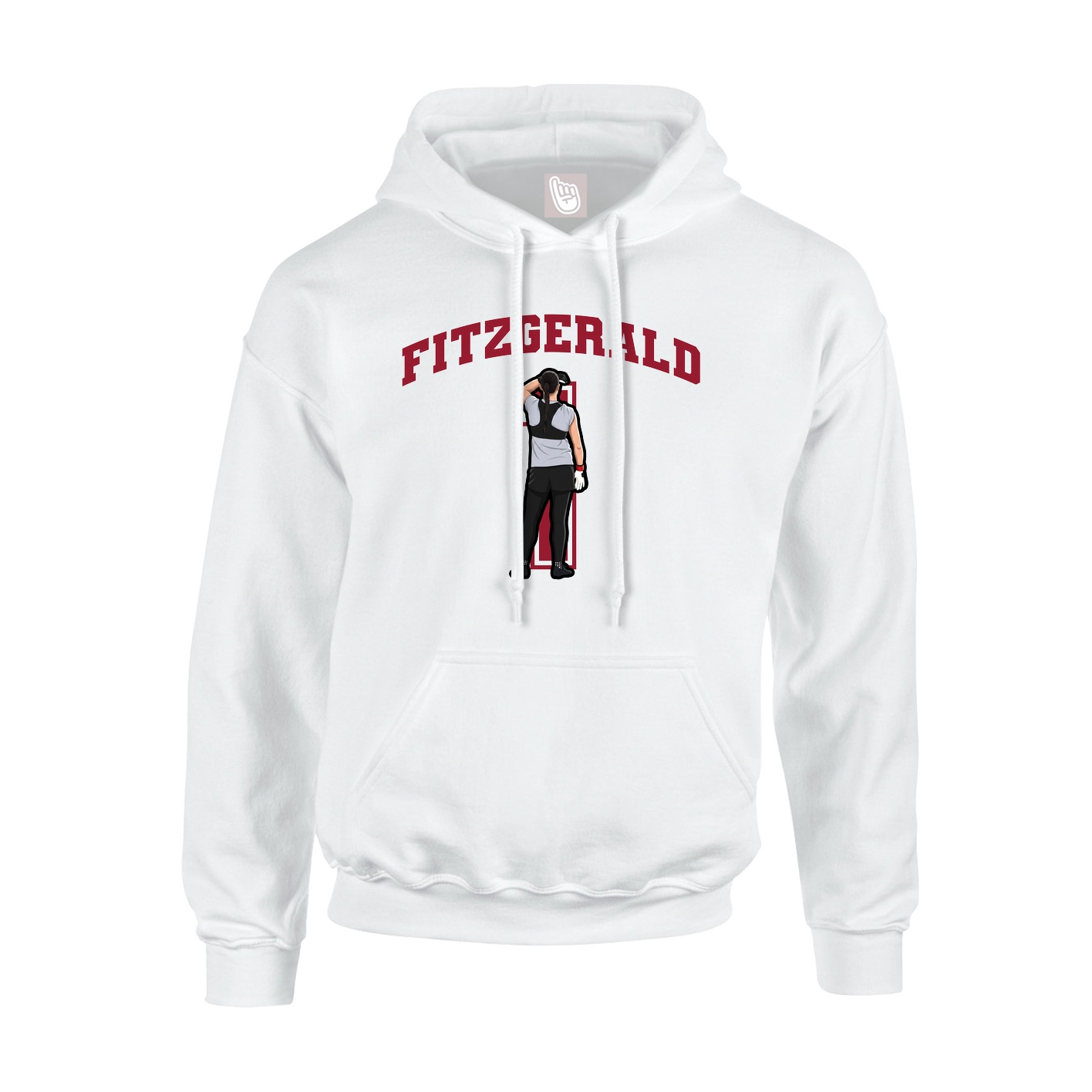 Youth Hoodie — Number in White