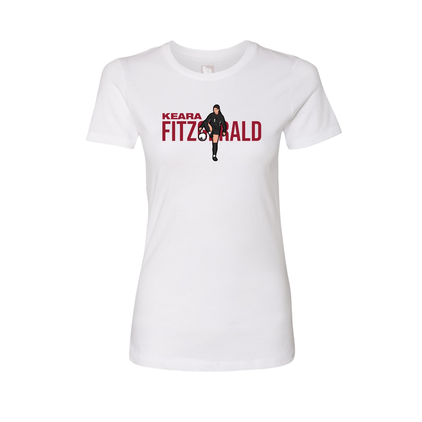Fitted Women's Tee — Player Name in White