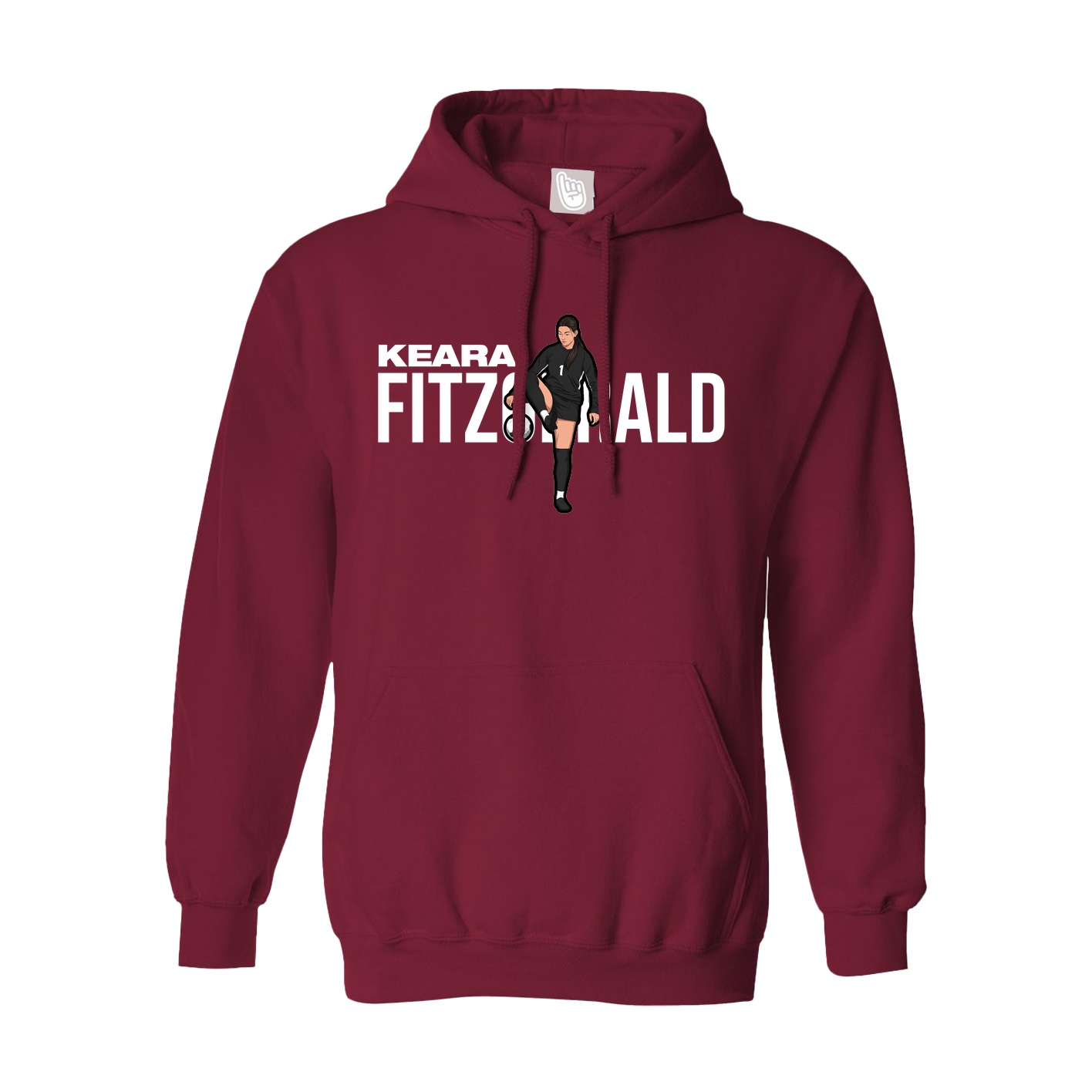 Hoodie — Player Name in Cardinal