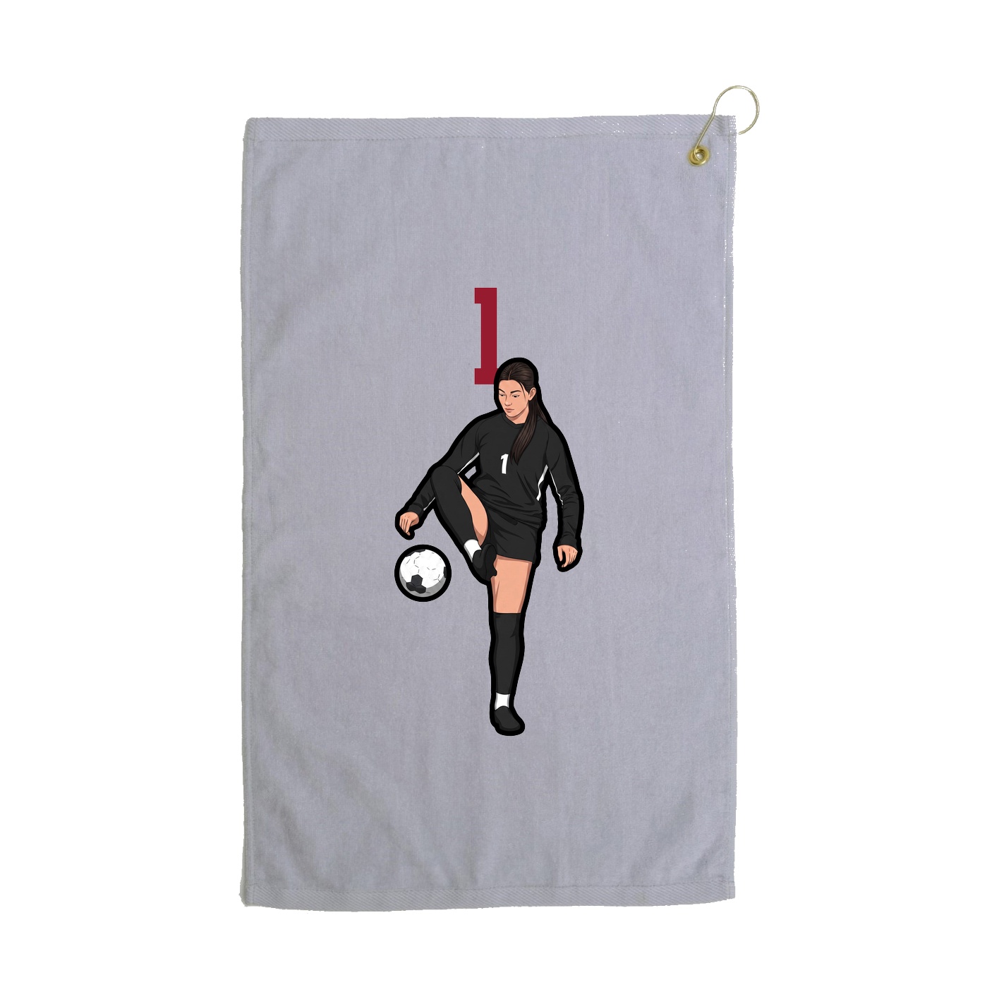 Golf Towel — Number Top in Grey