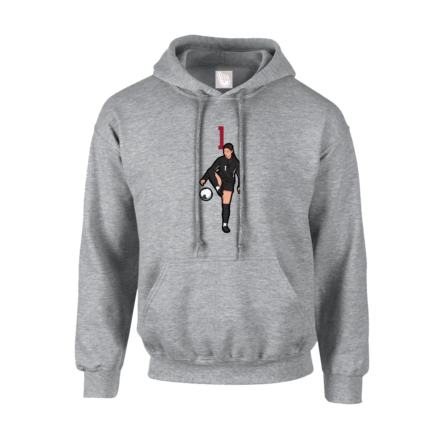 Hoodie — Number Top in Grey