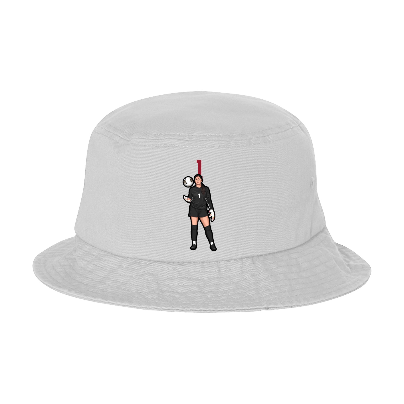 Bucket Cap — Number Top in White
