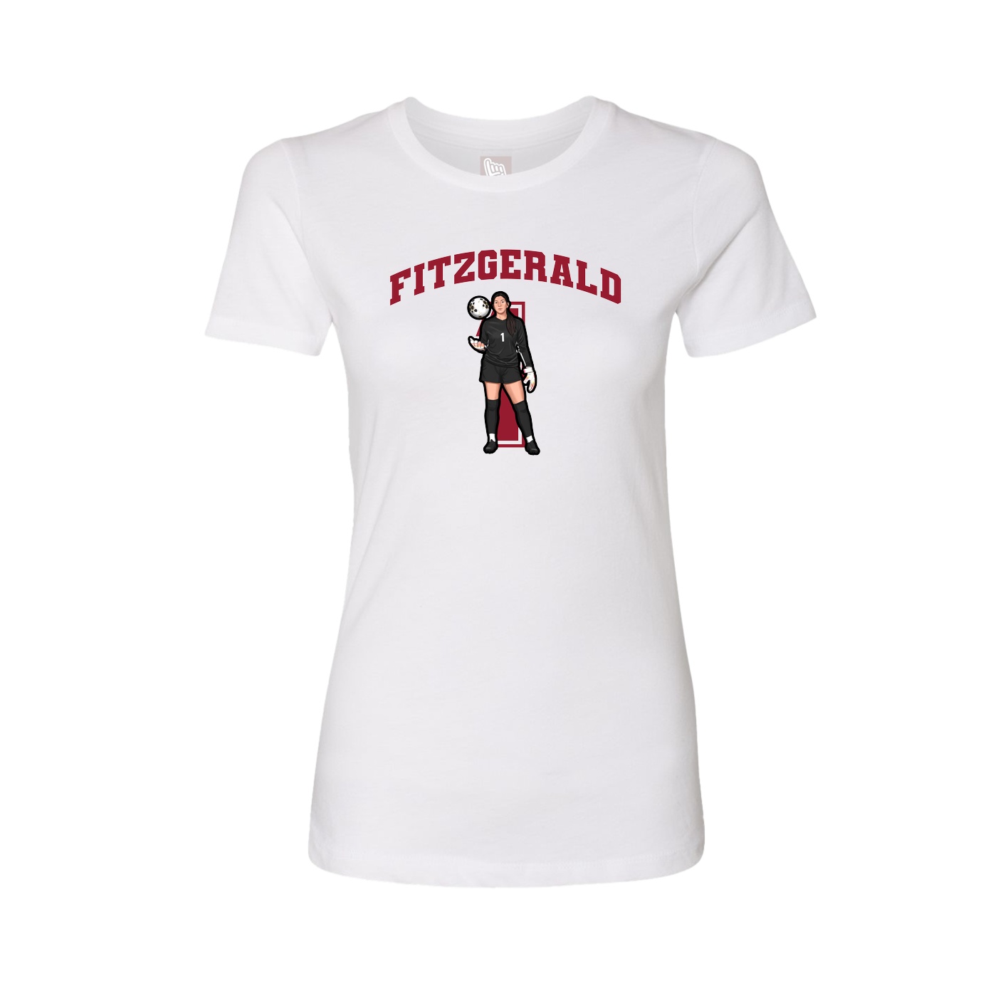 Fitted Women's Tee — Number in White
