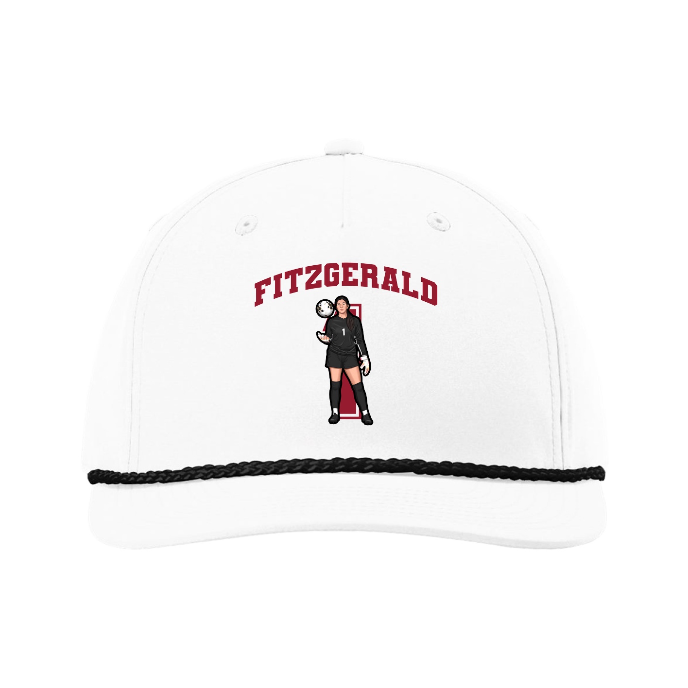 Five-Panel Classic Rope Cap — Number in White
