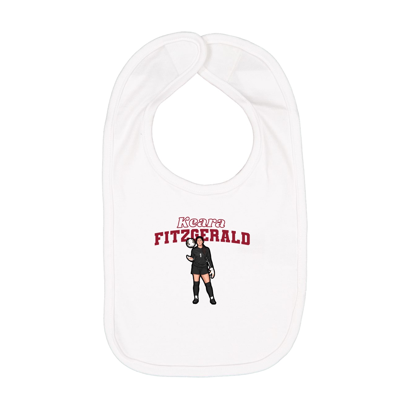 Infant Bib — Name Arch in White