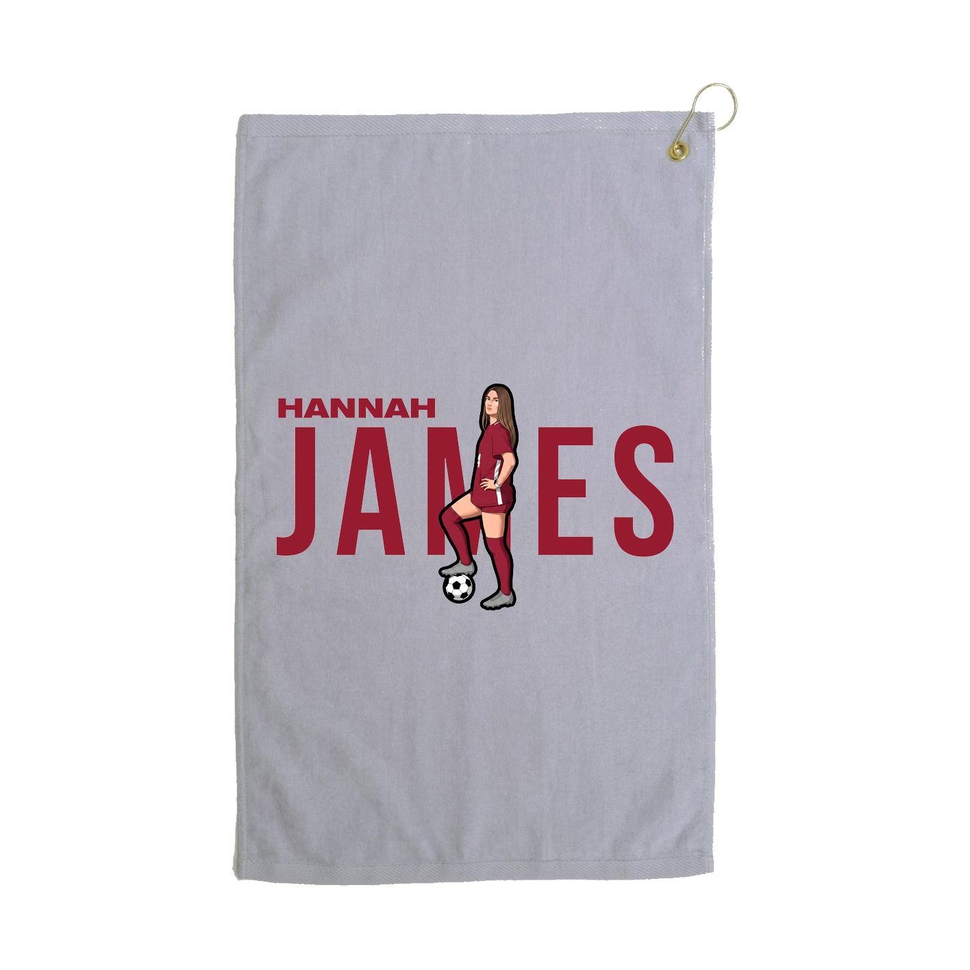 Golf Towel — Player Name in Grey