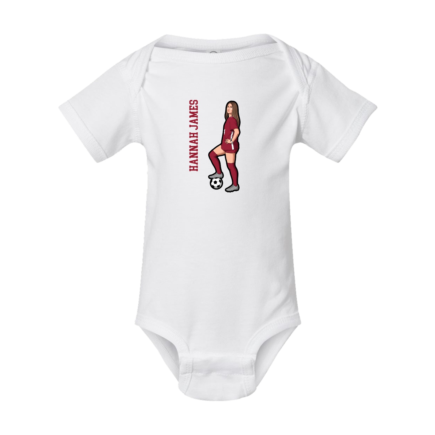 Baby Onesie — Name Vertical in White