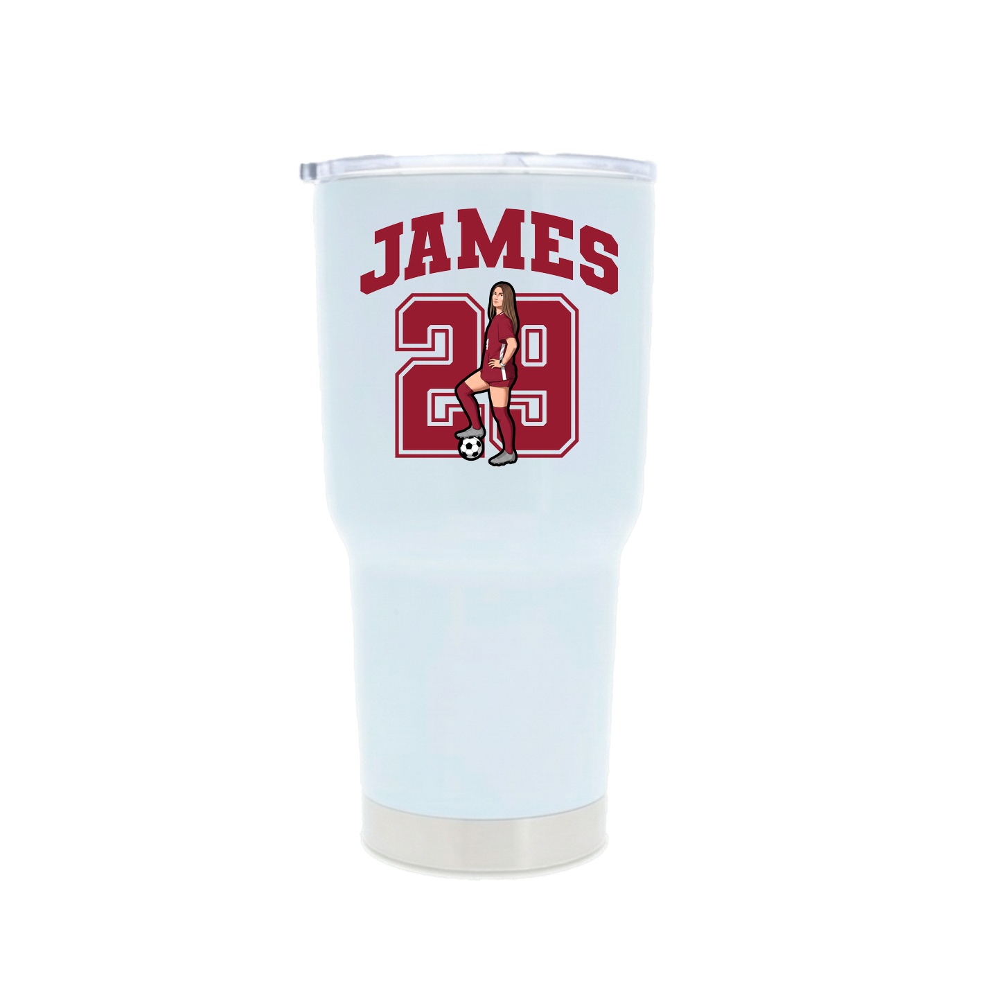 30oz Stainless Steel Tumbler — Number in White