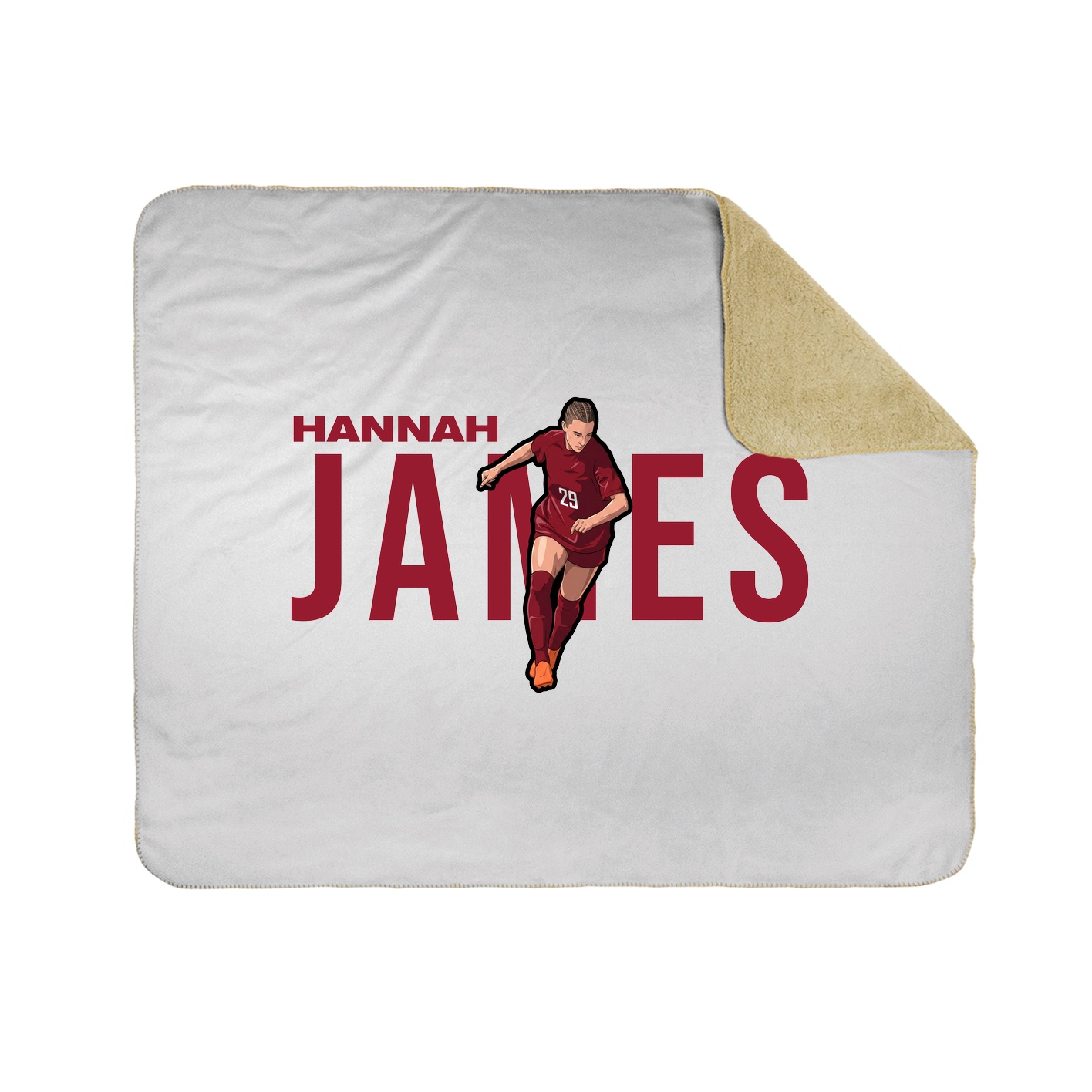 Throw Blanket — Player Name in White