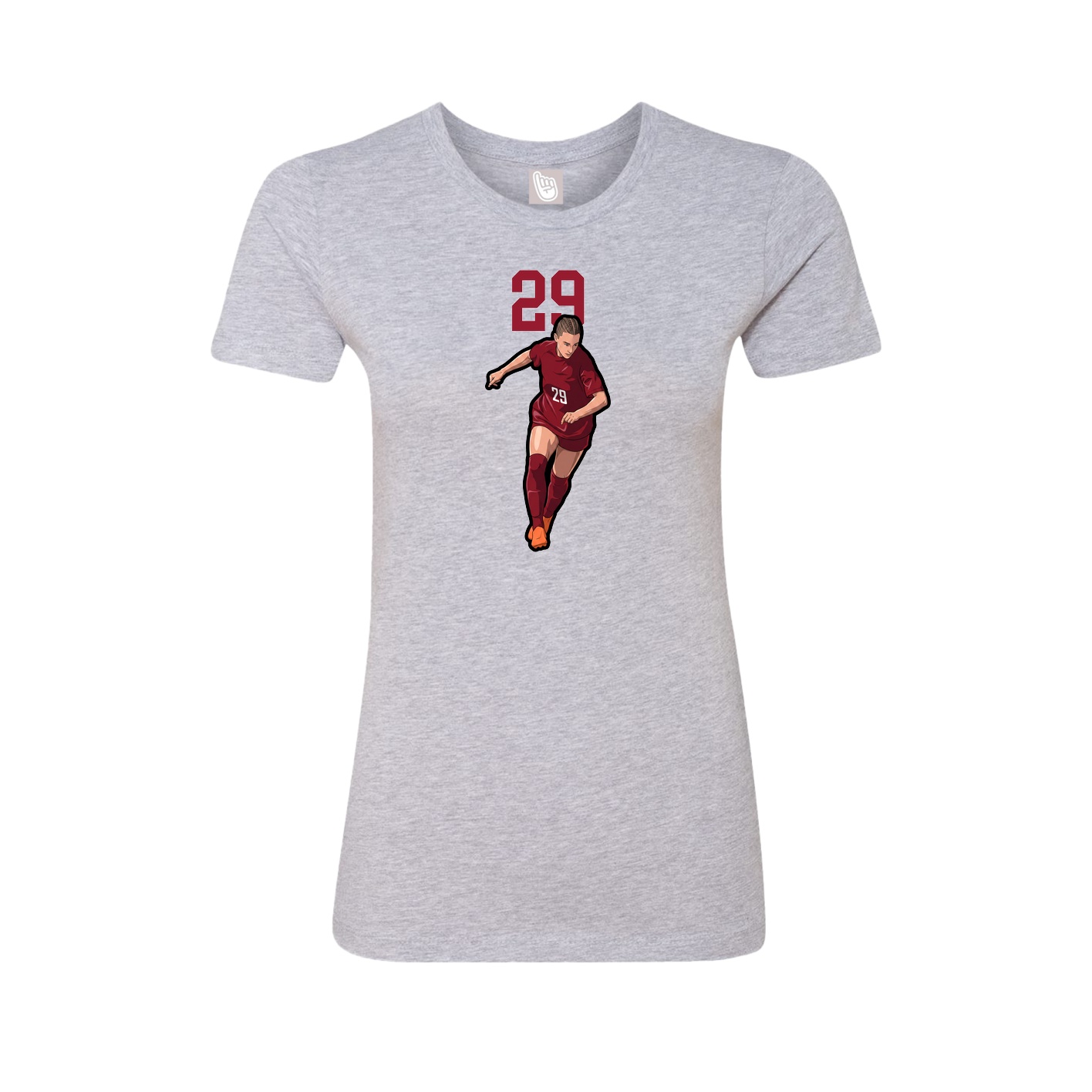 Fitted Women's Tee — Number Top in Grey