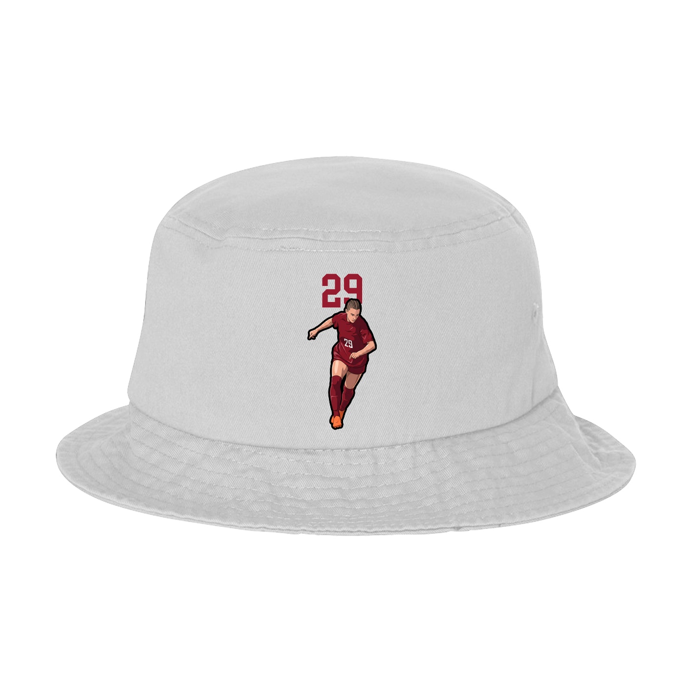 Bucket Cap — Number Top in White