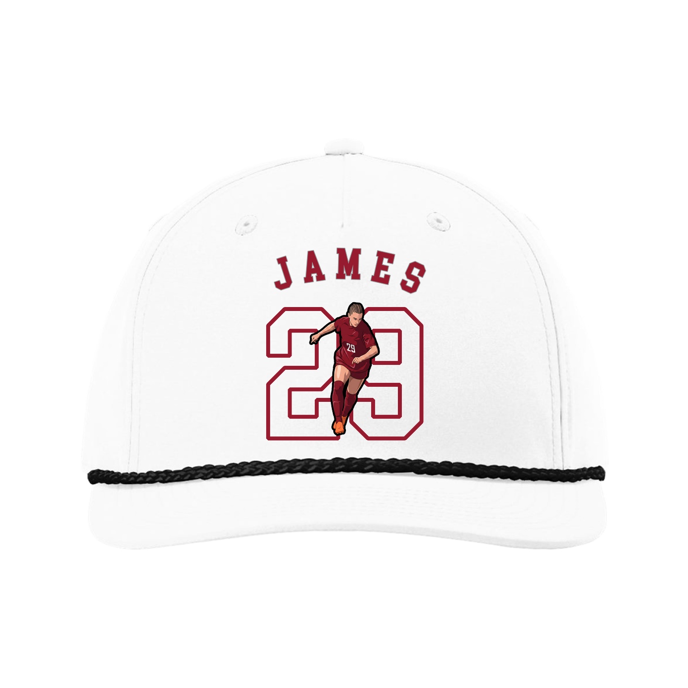 Five-Panel Classic Rope Cap — Shirsey Arch in White