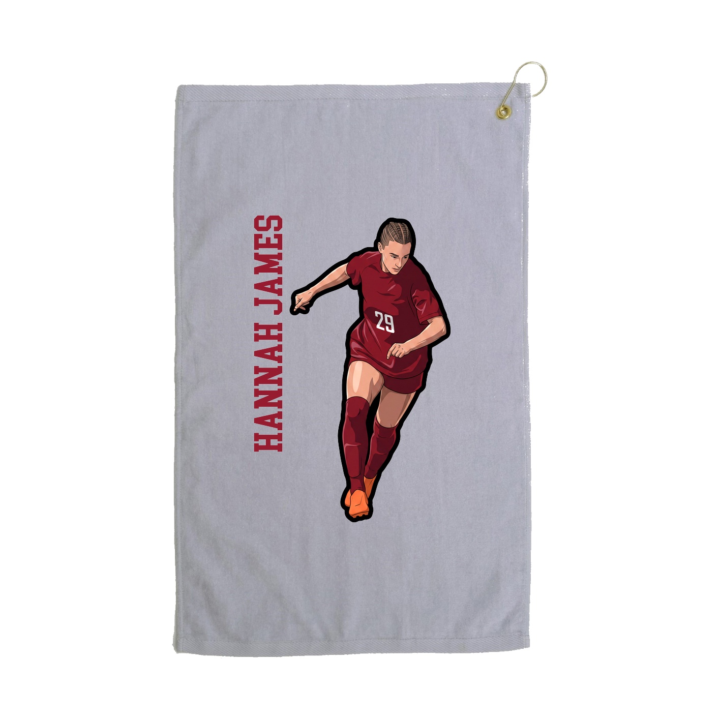 Golf Towel — Name Vertical in Grey