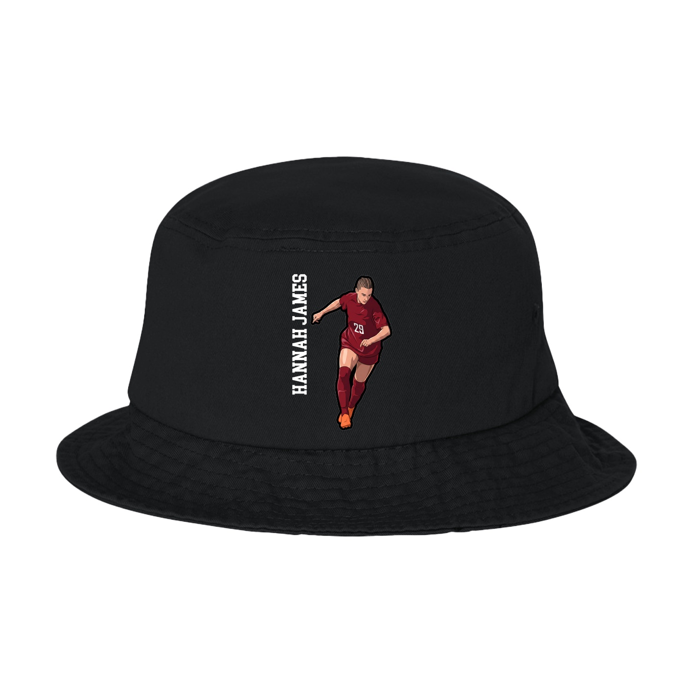 Bucket Cap — Name Vertical in Black