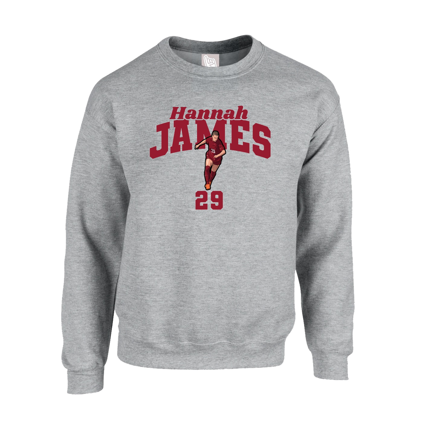 Fleece Crew — Signature Arch in Grey
