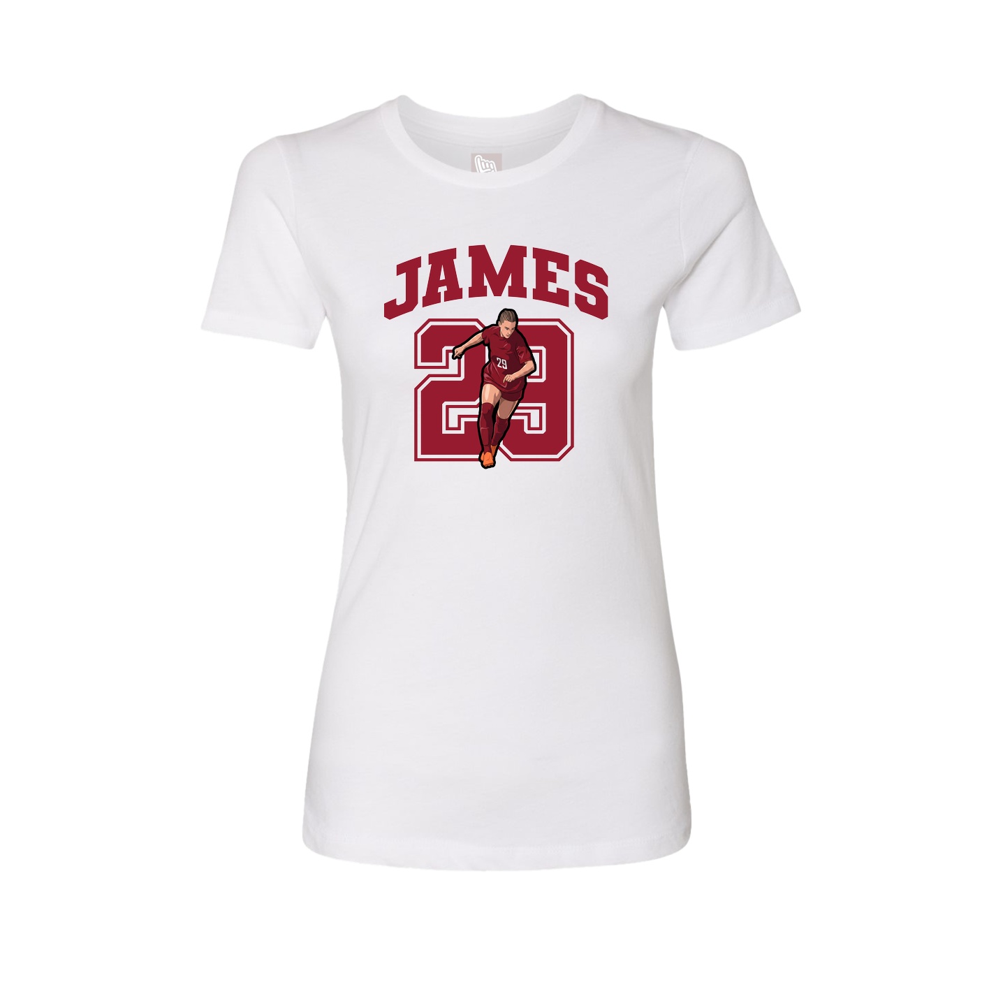 Fitted Women's Tee — Number in White