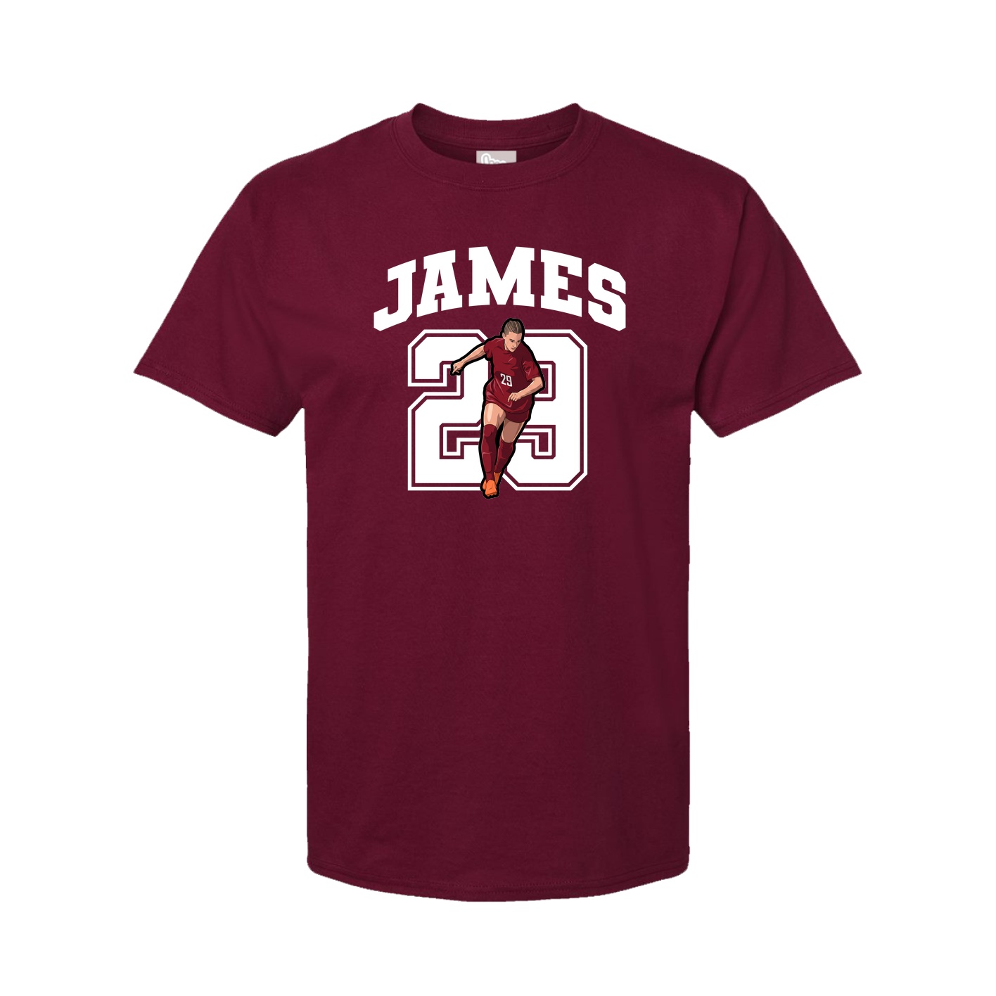 Youth Tee — Number in Cardinal