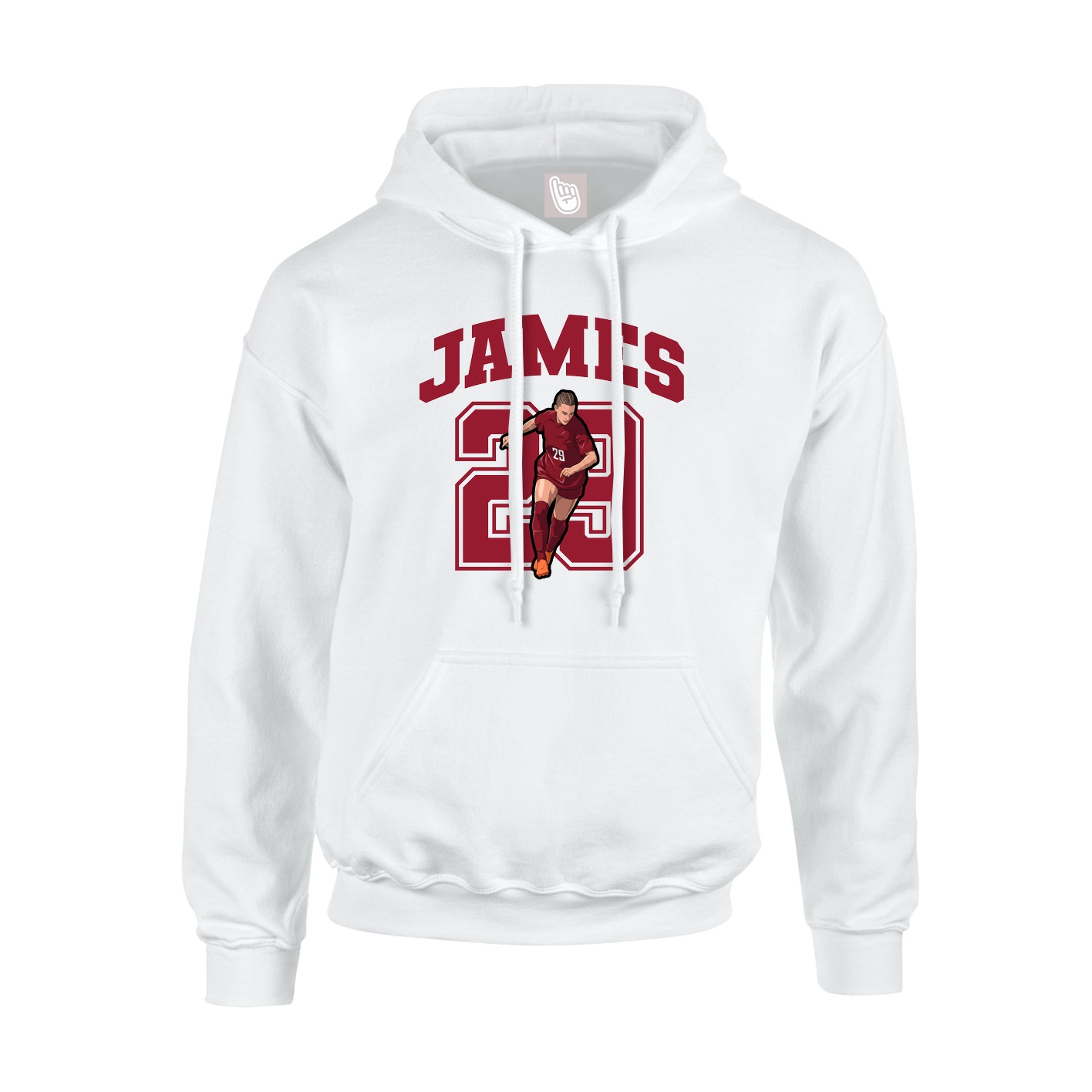Hoodie — Number in White