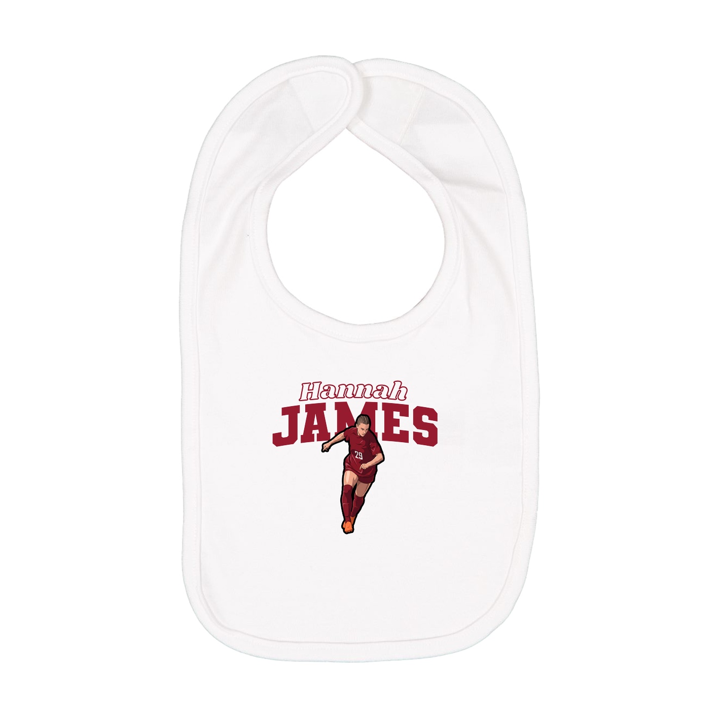 Infant Bib — Name Arch in White