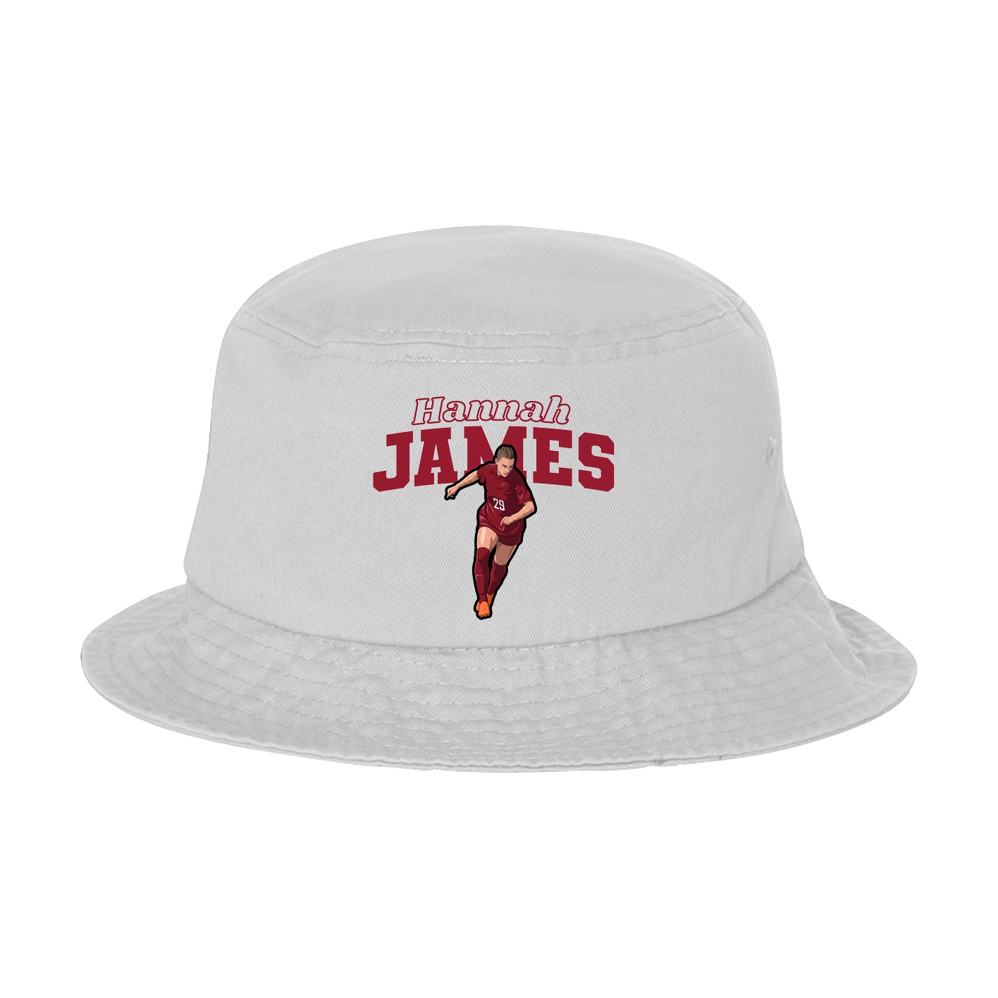 Bucket Cap — Name Arch in White