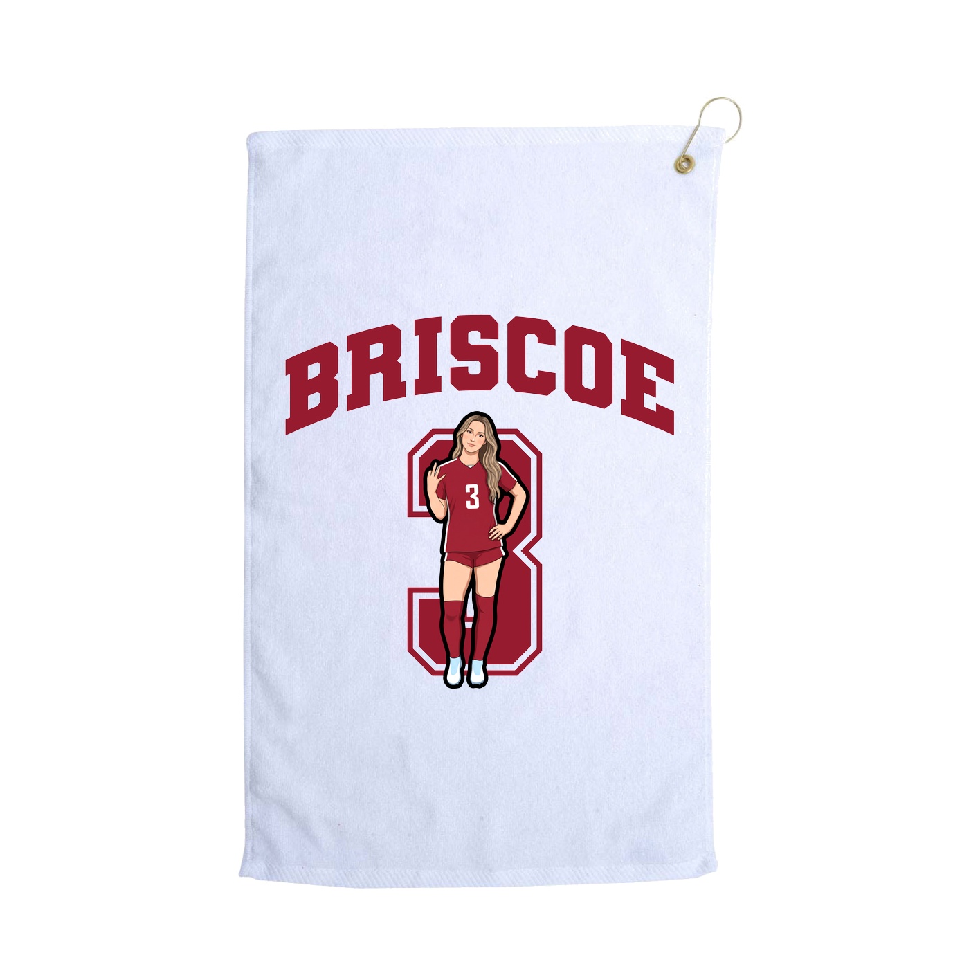 Golf Towel — Number in White