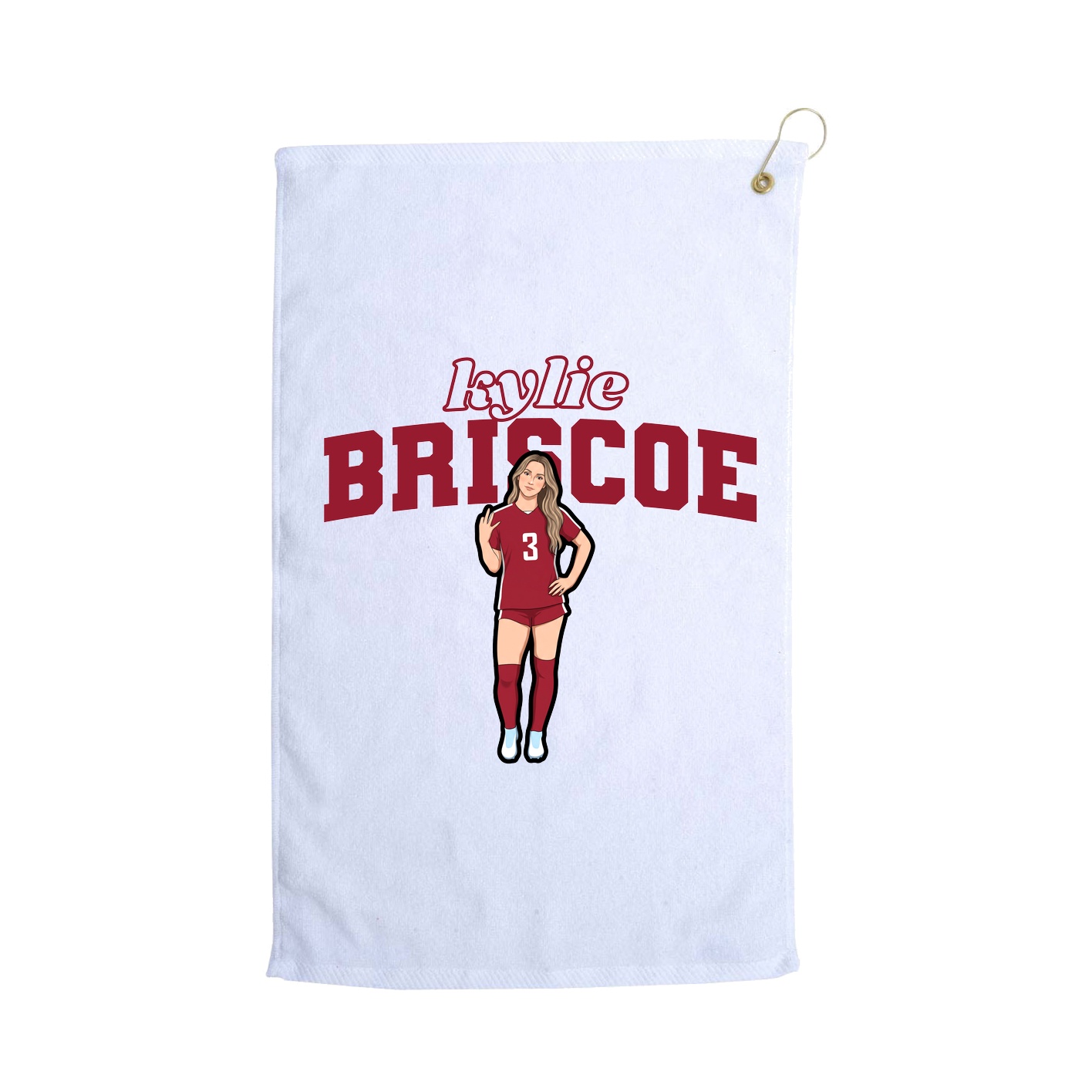 Golf Towel — Name Arch in White