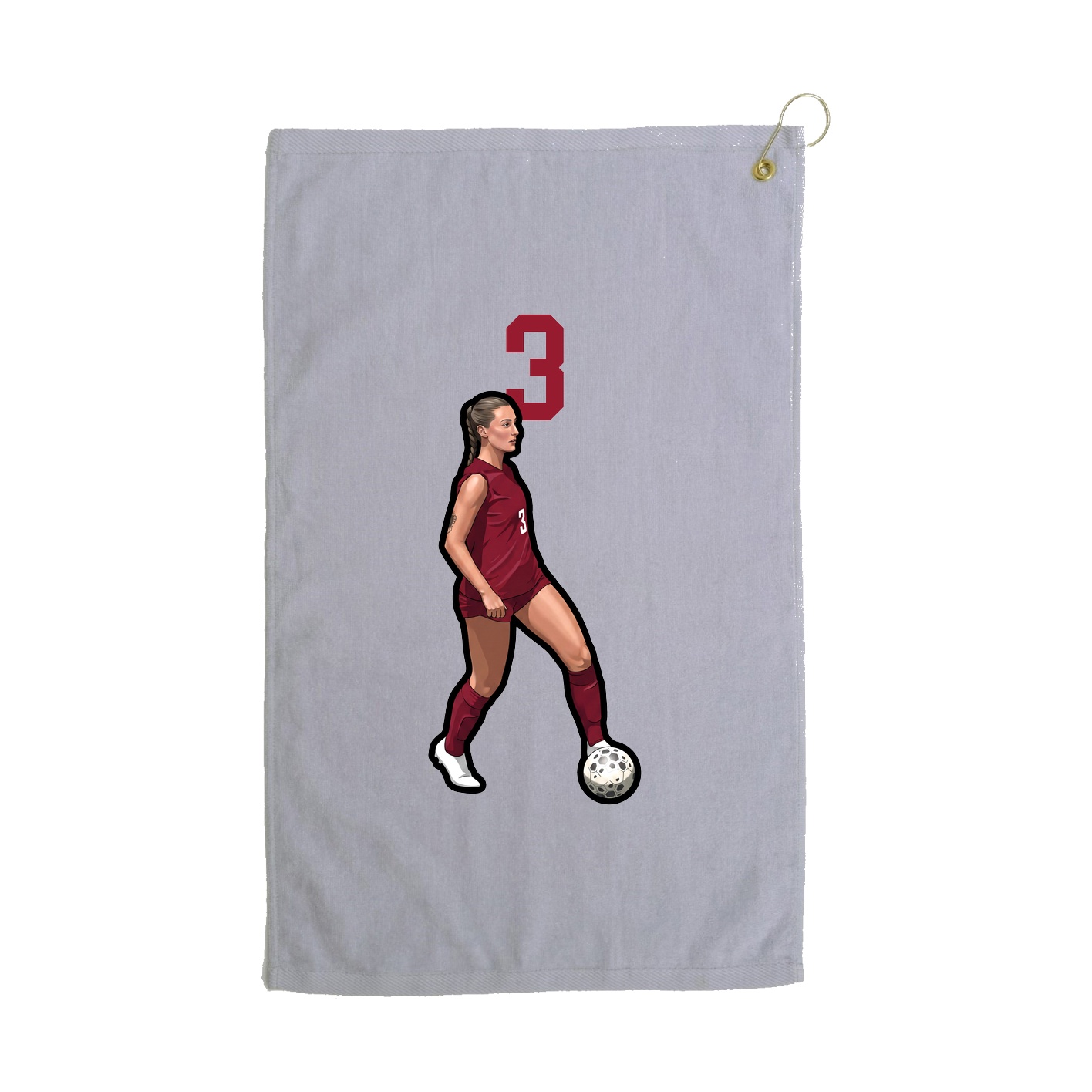 Golf Towel — Number Top in Grey