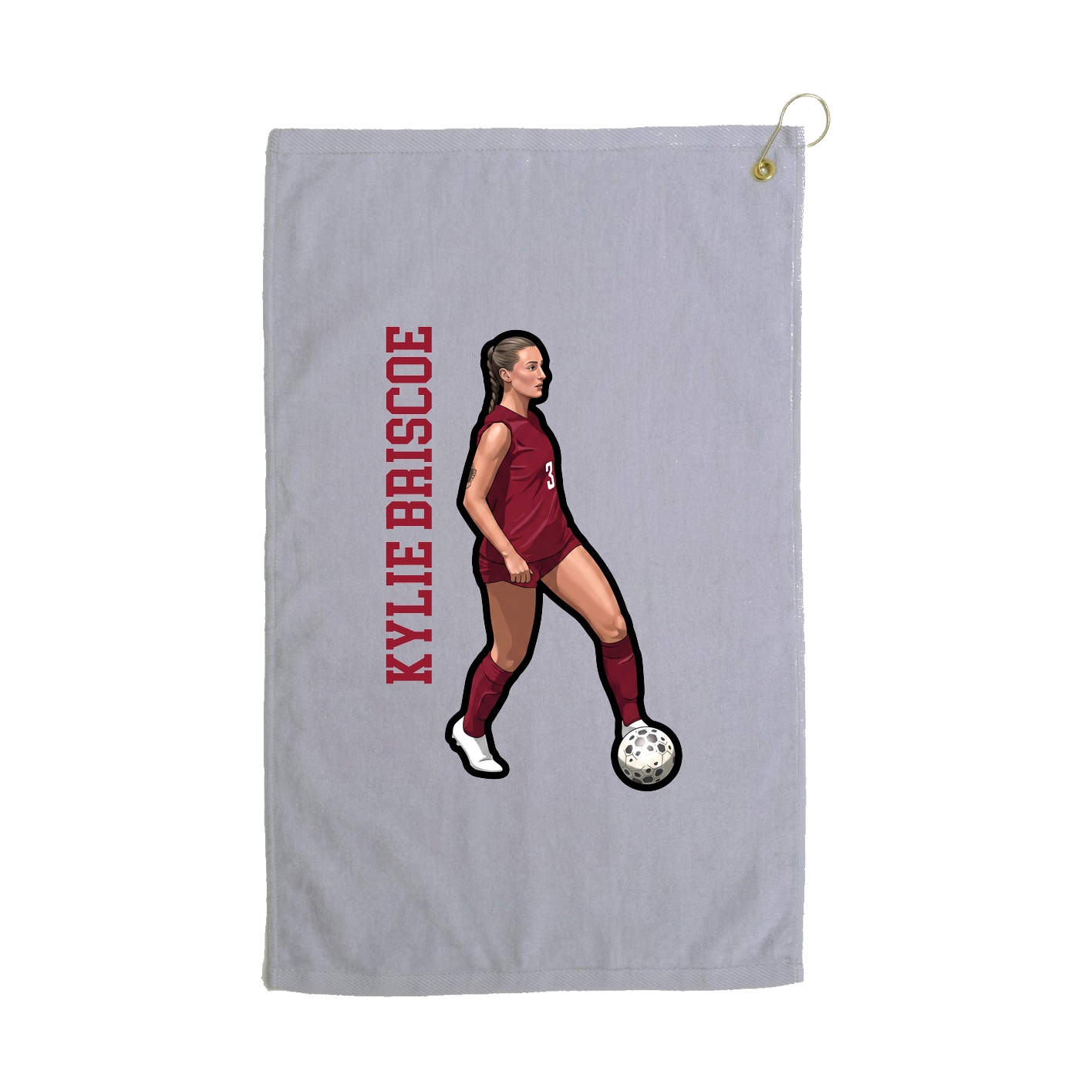 Golf Towel — Name Vertical in Grey