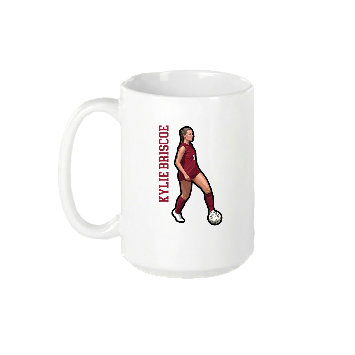 15oz Coffee Mug — Name Vertical in White