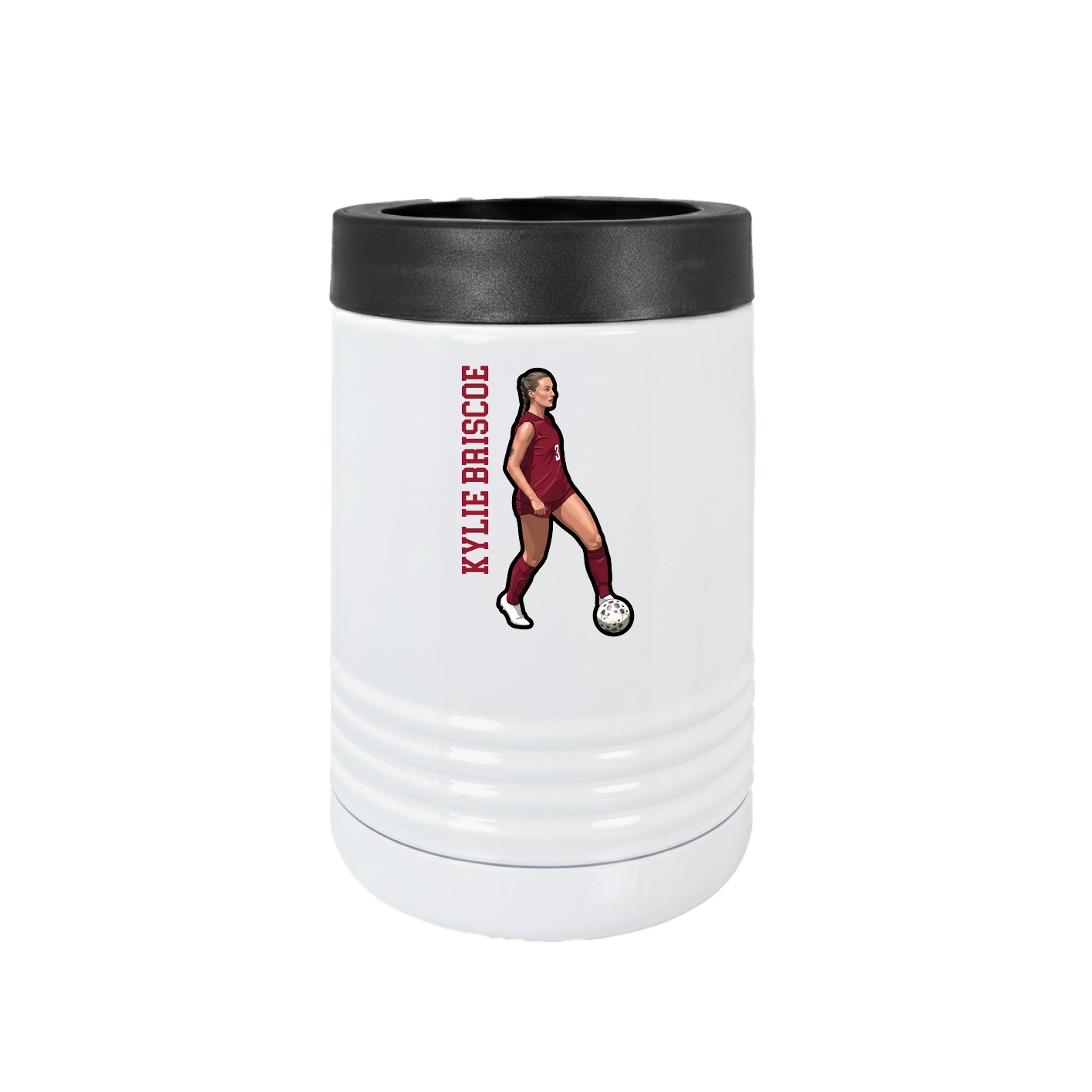 Beverage Holder — Name Vertical in White