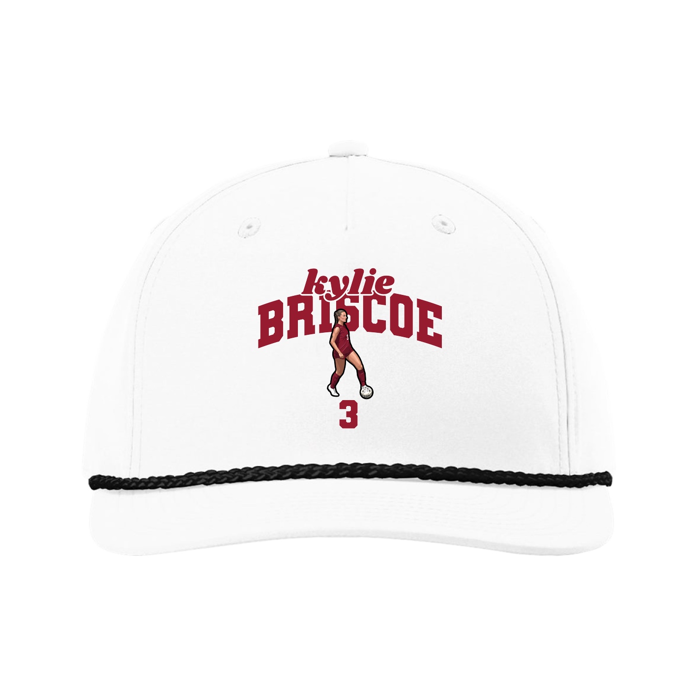 Five-Panel Classic Rope Cap — Signature Arch in White