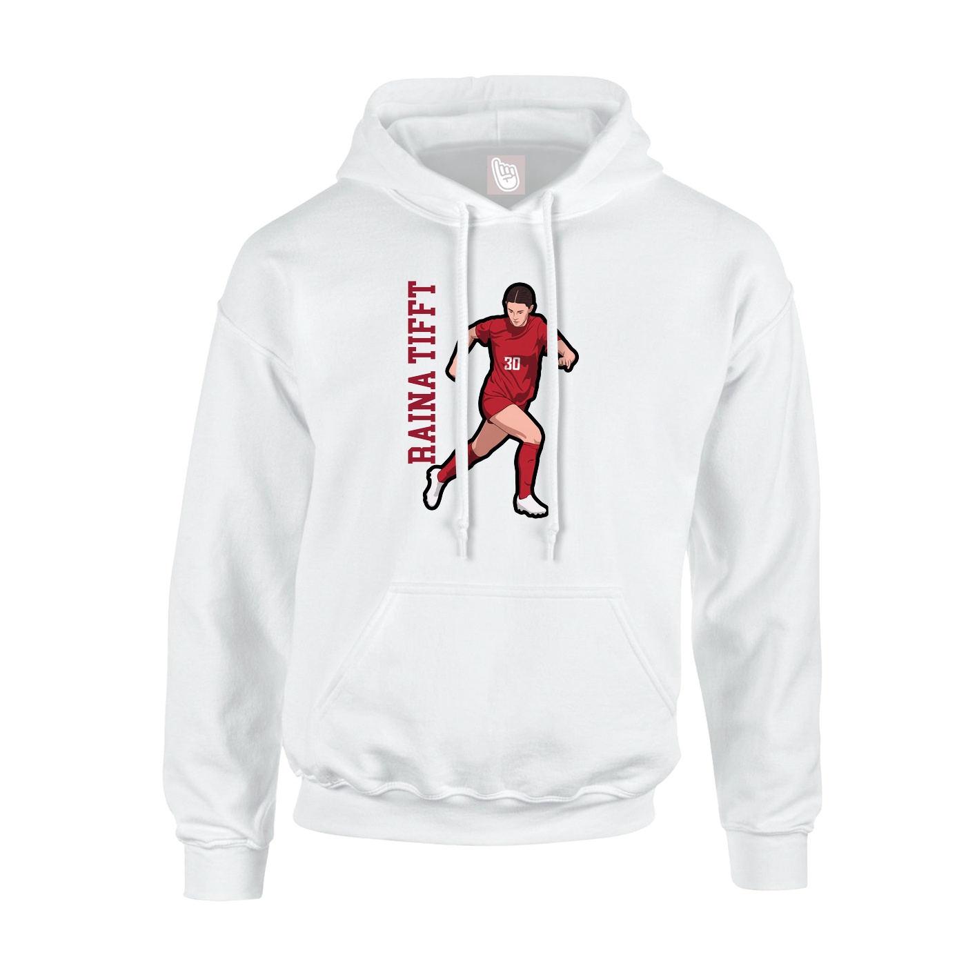 Youth Hoodie — Name Vertical in White